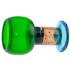 Scandinavian Modern Kaj Franck Glass Art-Object Trophy Handblown Green Blue