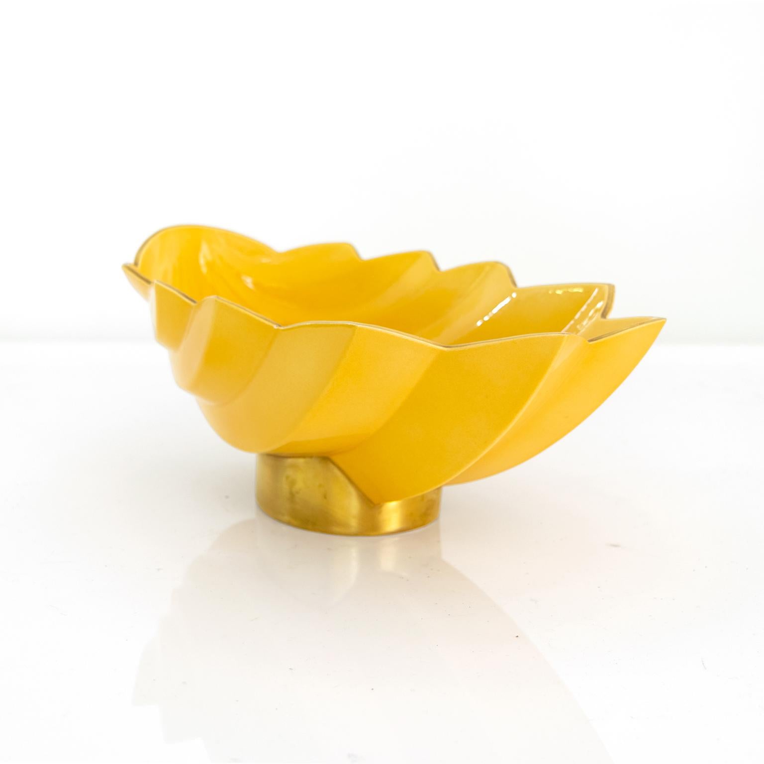 Scandinavian Modern Karen Bjornquist Yellow and Gold Glazed Bowl, Rörstrand In Excellent Condition In New York, NY