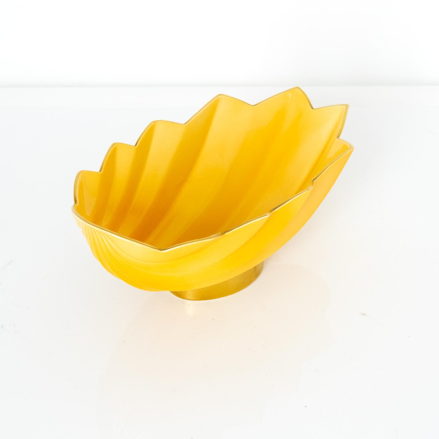 20th Century Scandinavian Modern Karen Bjornquist Yellow and Gold Glazed Bowl, Rörstrand
