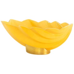 Scandinavian Modern Karen Bjornquist Yellow and Gold Glazed Bowl, Rörstrand