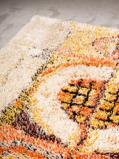 Scandinavian Modern "Kehrä" Rya Wool Rug, Designed by Leena-Kaisa Halme, Finland