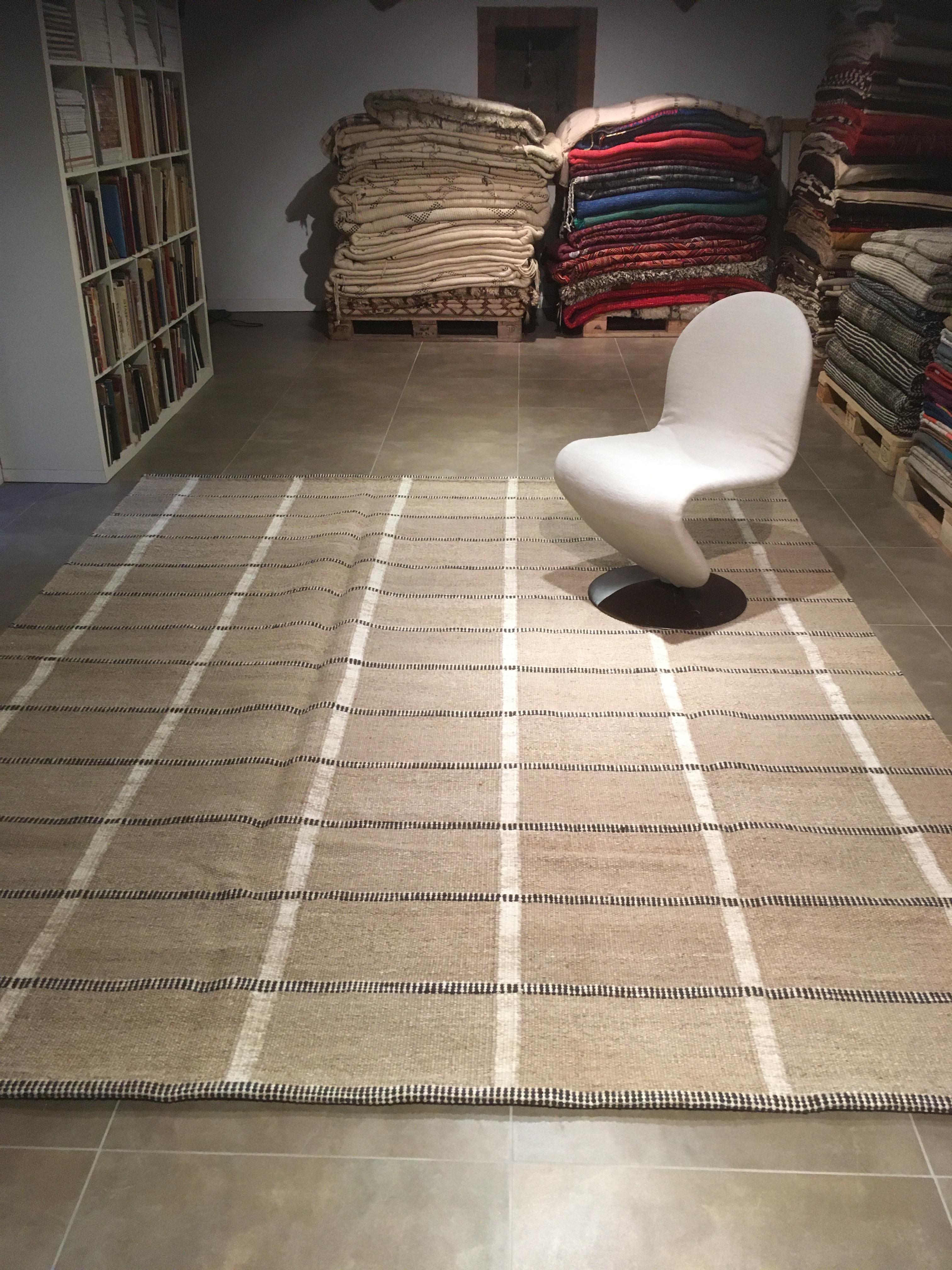 Indian Scandinavian Modern Kilim Carpet