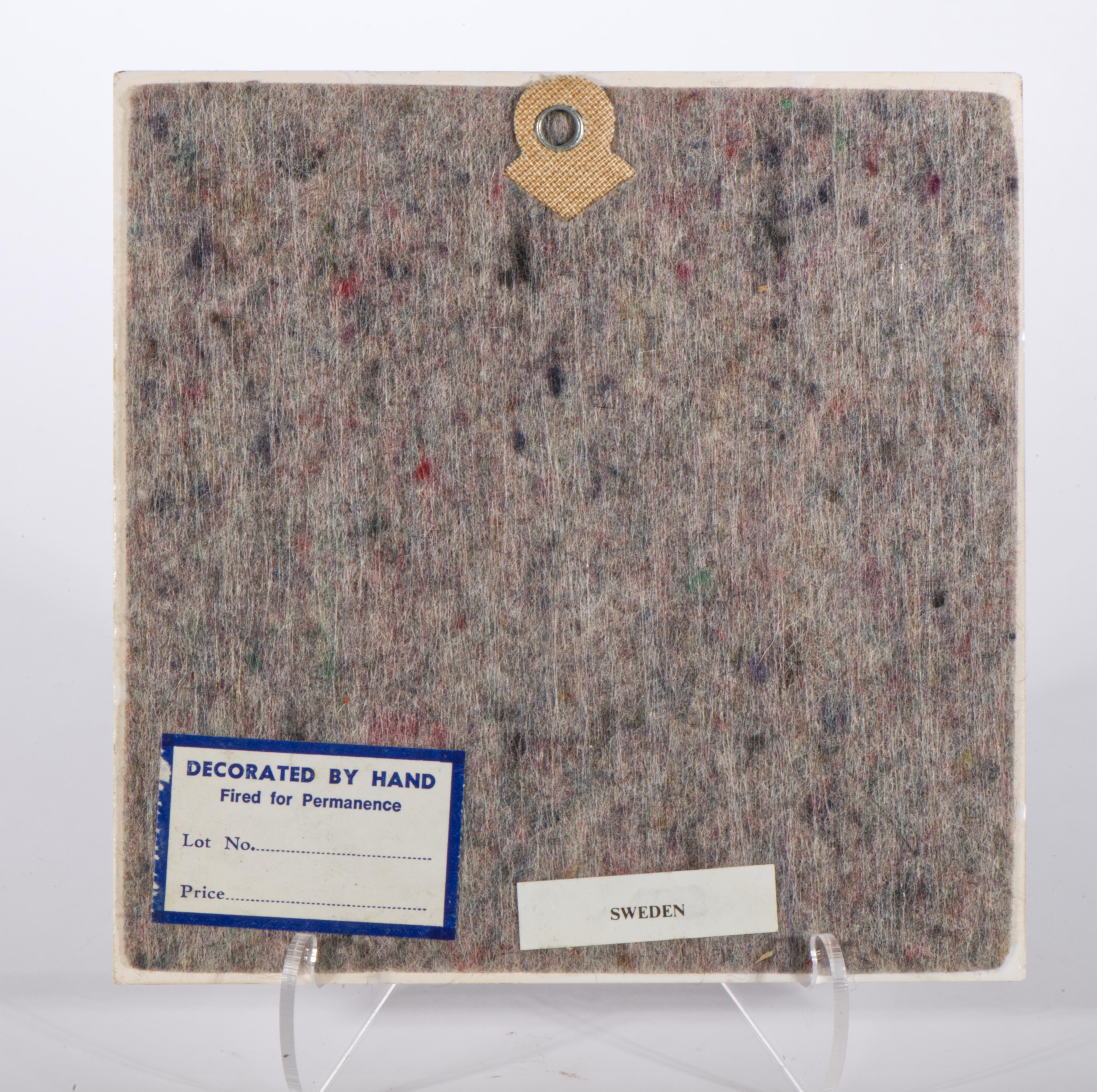 20ième siècle Plaque murale en tuiles The Modern Scandinavian Kitten, Suède, années 1960-1970 en vente