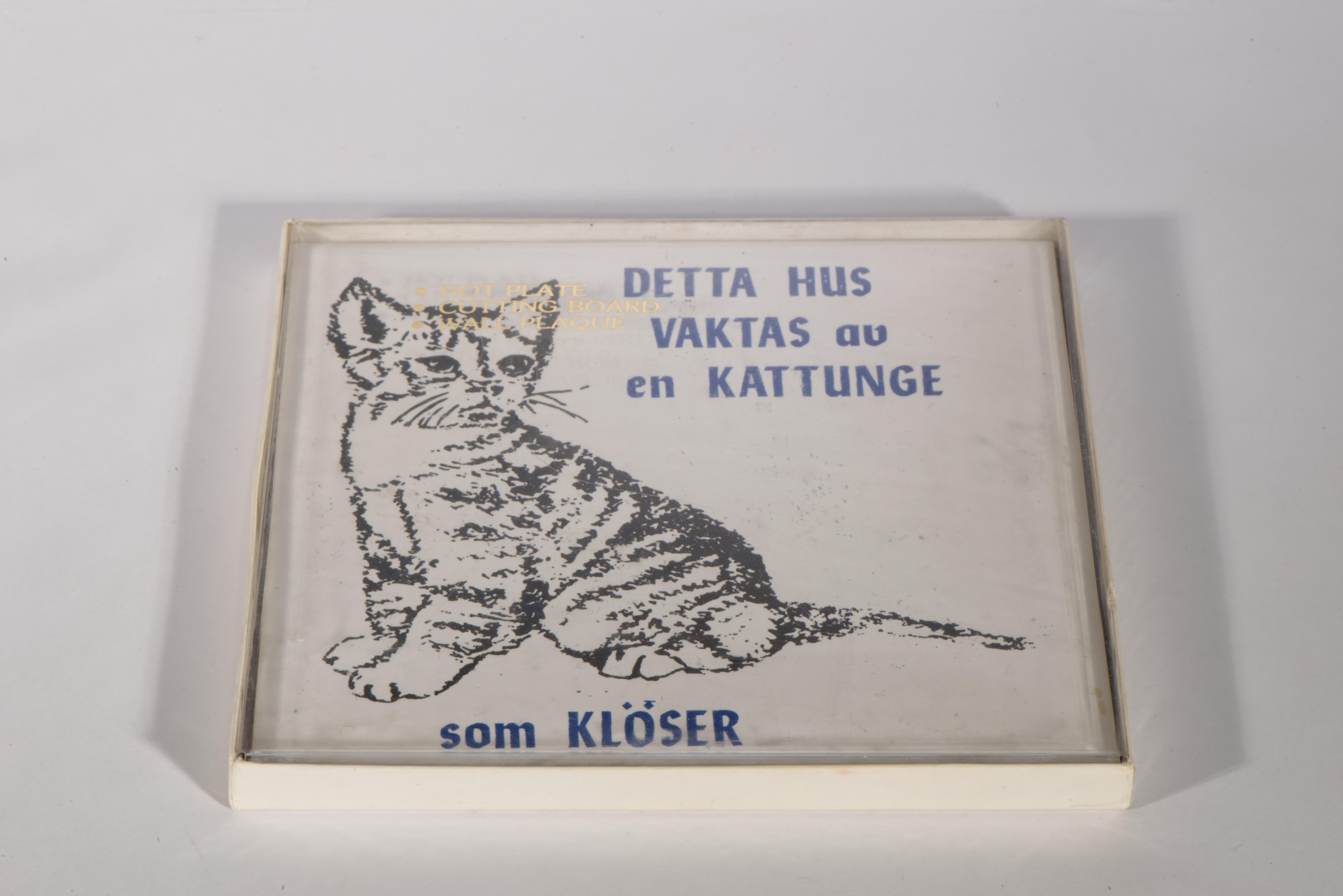 Plaque murale en tuiles The Modern Scandinavian Kitten, Suède, années 1960-1970 en vente 1