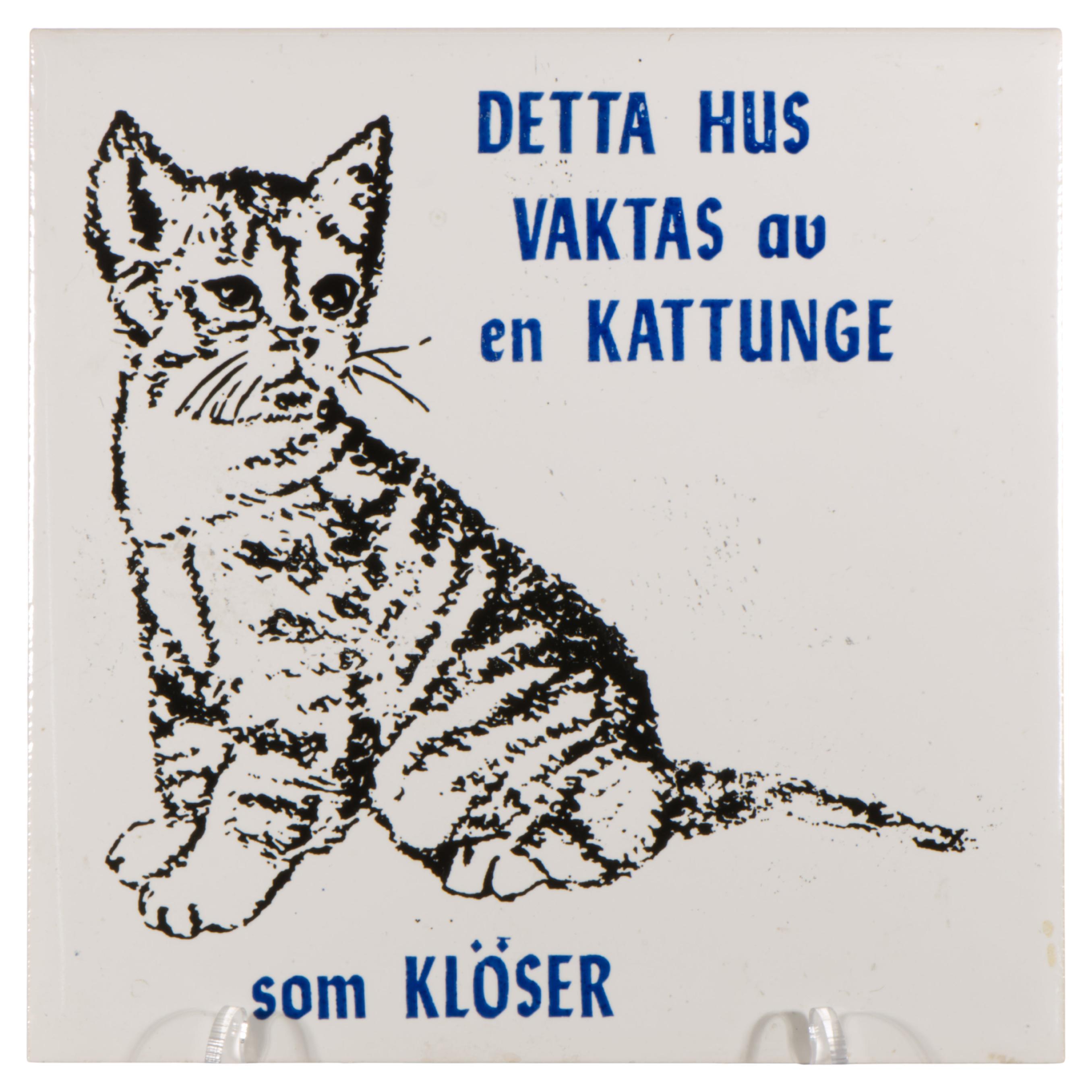 Plaque murale en tuiles The Modern Scandinavian Kitten, Suède, années 1960-1970 en vente