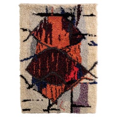 Scandinavian Modern "Kuunkivet" Rya Wool Rug, Designed by Tuula Saarenpää