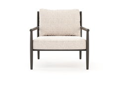 Scandinavian Modern Landform Armchair Made with Wood and Textile, Handmade