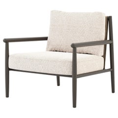 Scandinavian Modern Landform Armchair Made with Wood and Textile, Handmade