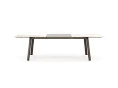 Scandinavian Modern Landform Dining Table Made with Dekton Khalo, Oak and Iron