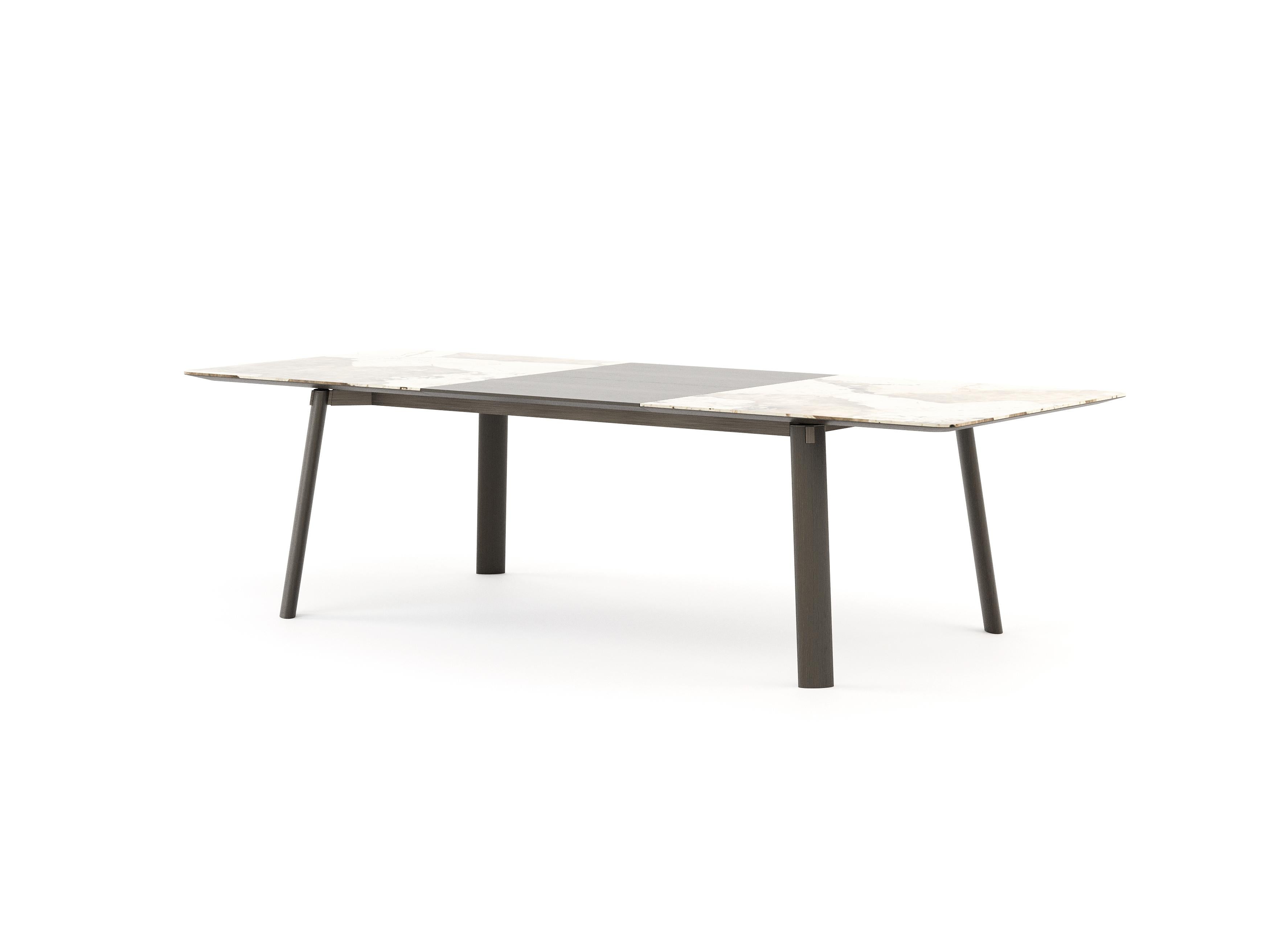 Portuguese Scandinavian Modern Landform Dining Table Made with Dekton Khalo, Oak and Iron For Sale