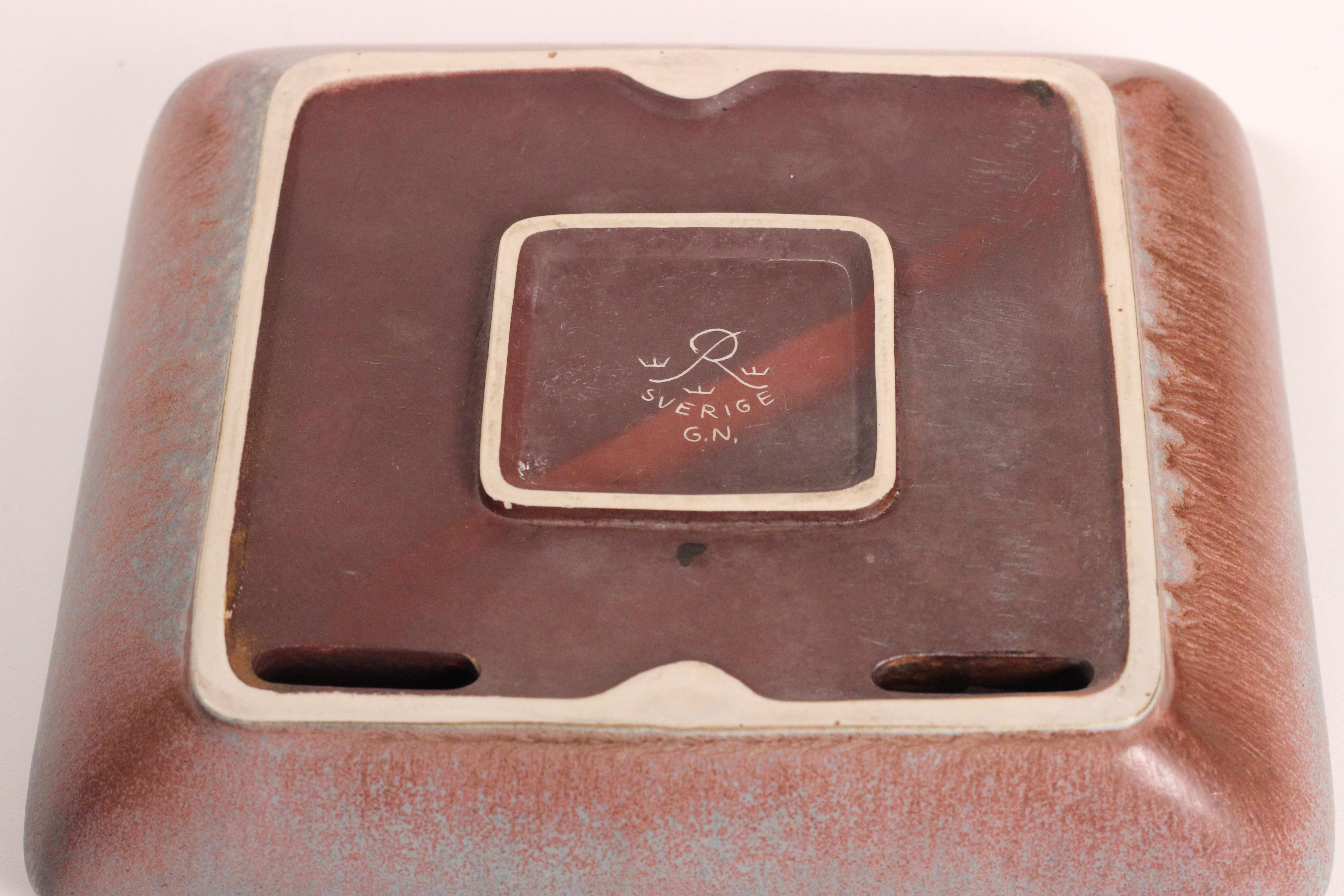  Scandinavian modern large ceramic ashtray by Gunnar Nylund for Rörstrand 1950’s For Sale 1