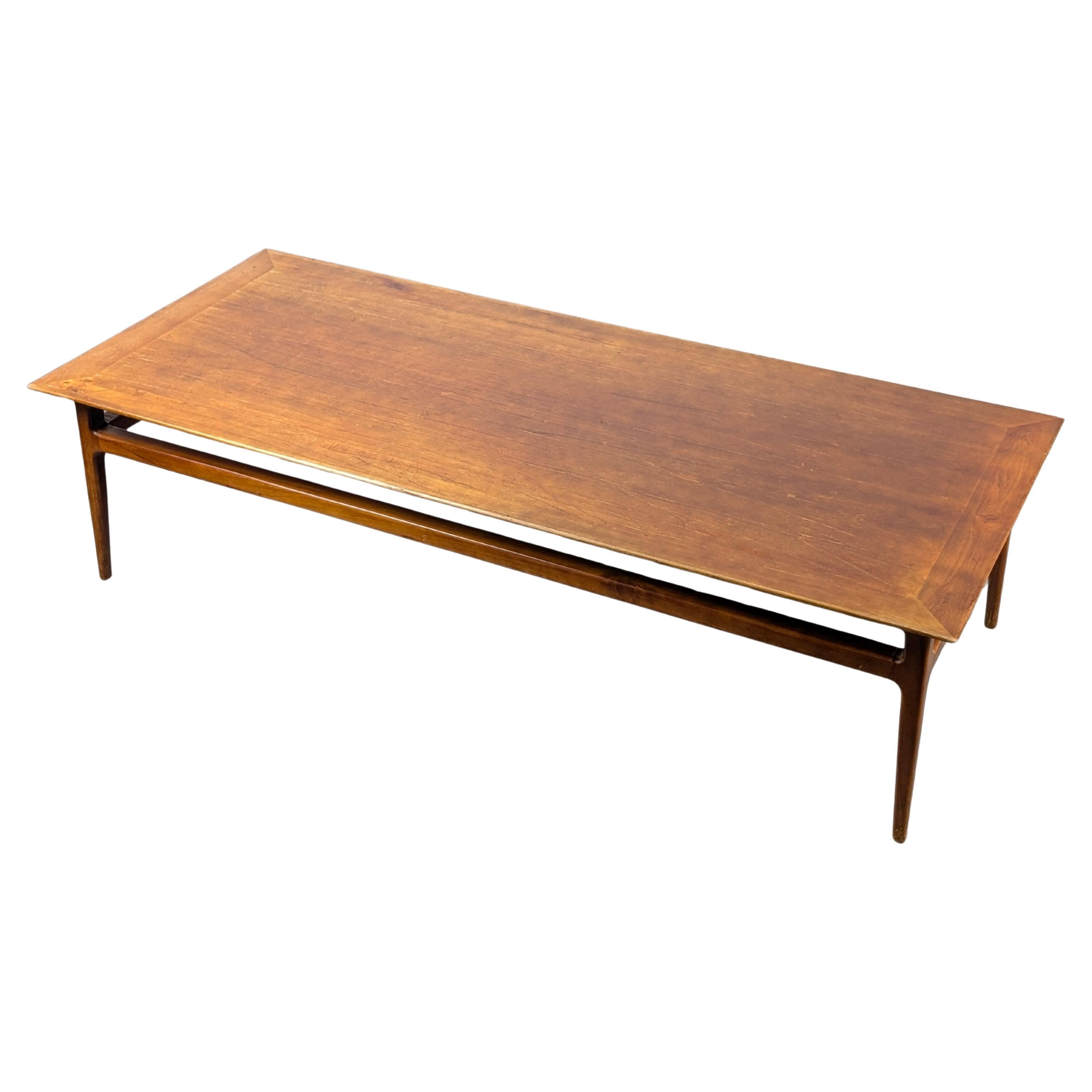 Scandinavian Modern Large Danish Teak Coffee Table 1950s For Sale