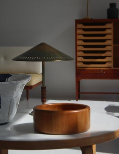 Scandinavian Modern Large Decorative Oak Bowl by Nissen, Denmark, 1960s