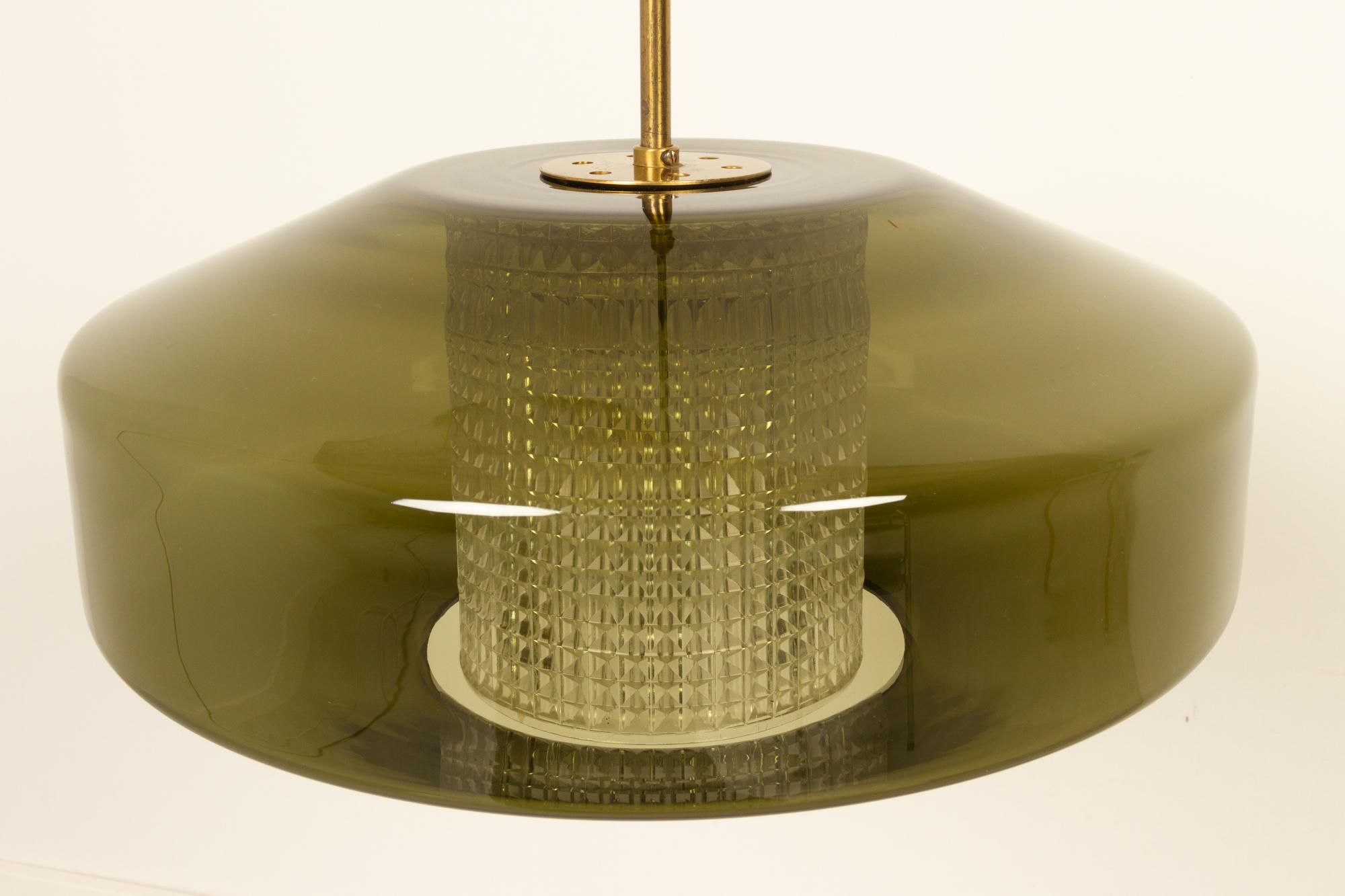 Scandinavian Modern Large Green Glass Pendant by Carl Fagerlund, 1960s 7