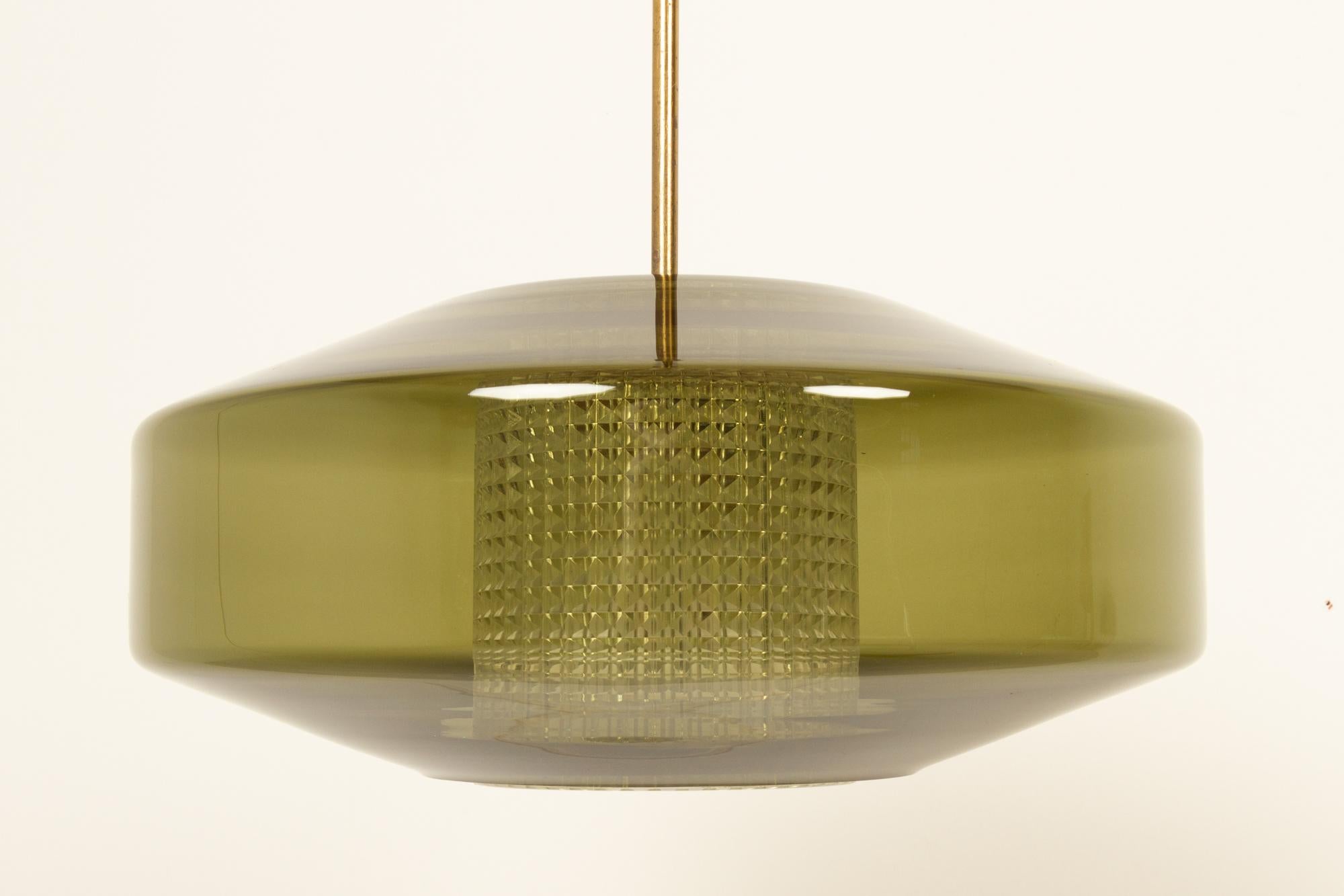 Scandinavian Modern Large Green Glass Pendant by Carl Fagerlund, 1960s In Good Condition In Asaa, DK