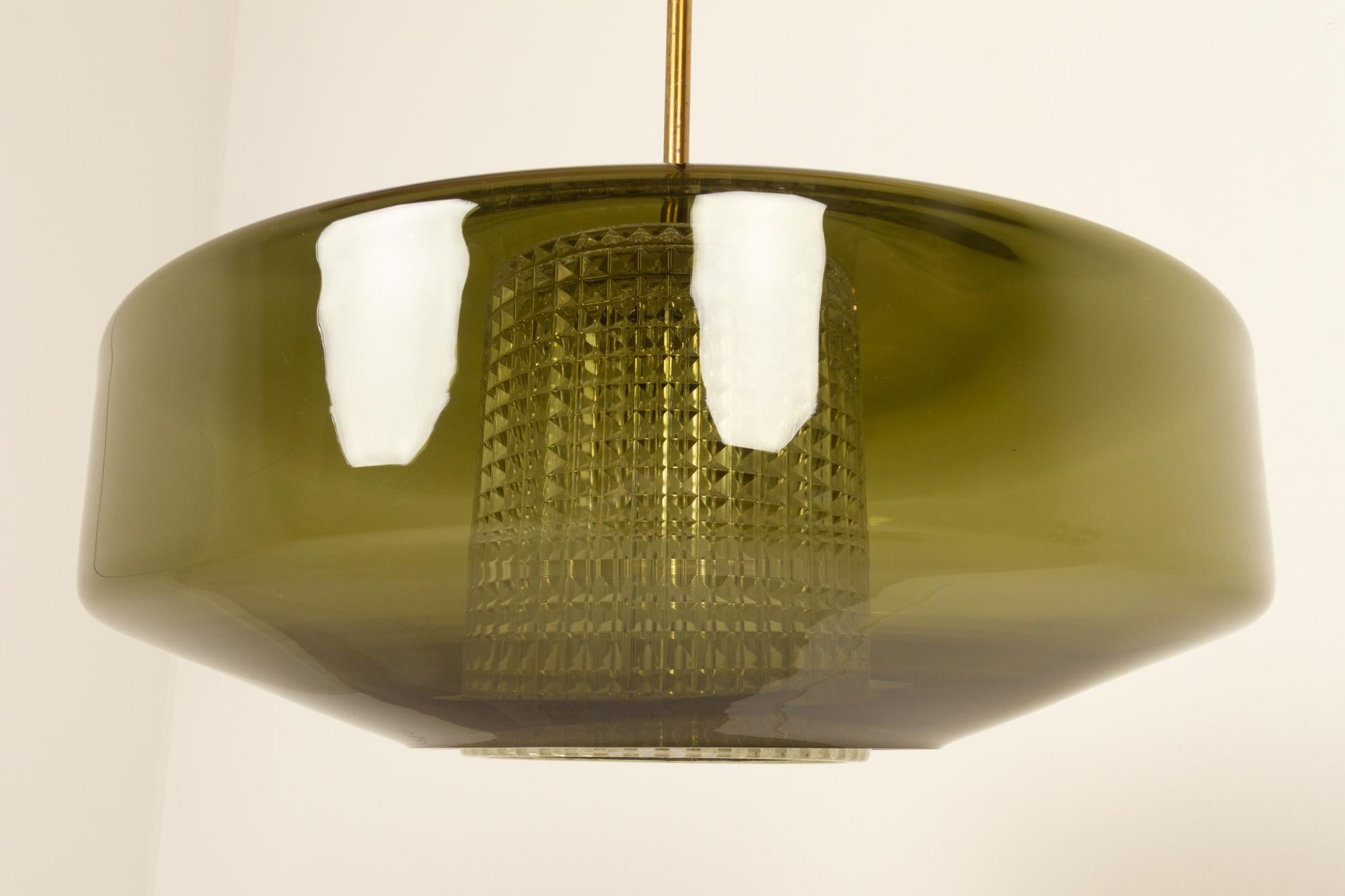 Scandinavian Modern Large Green Glass Pendant by Carl Fagerlund, 1960s 1