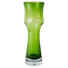Vintage Scandinavian modern large Green Glass Vase by Bo Borgström for Åseda, Sweden