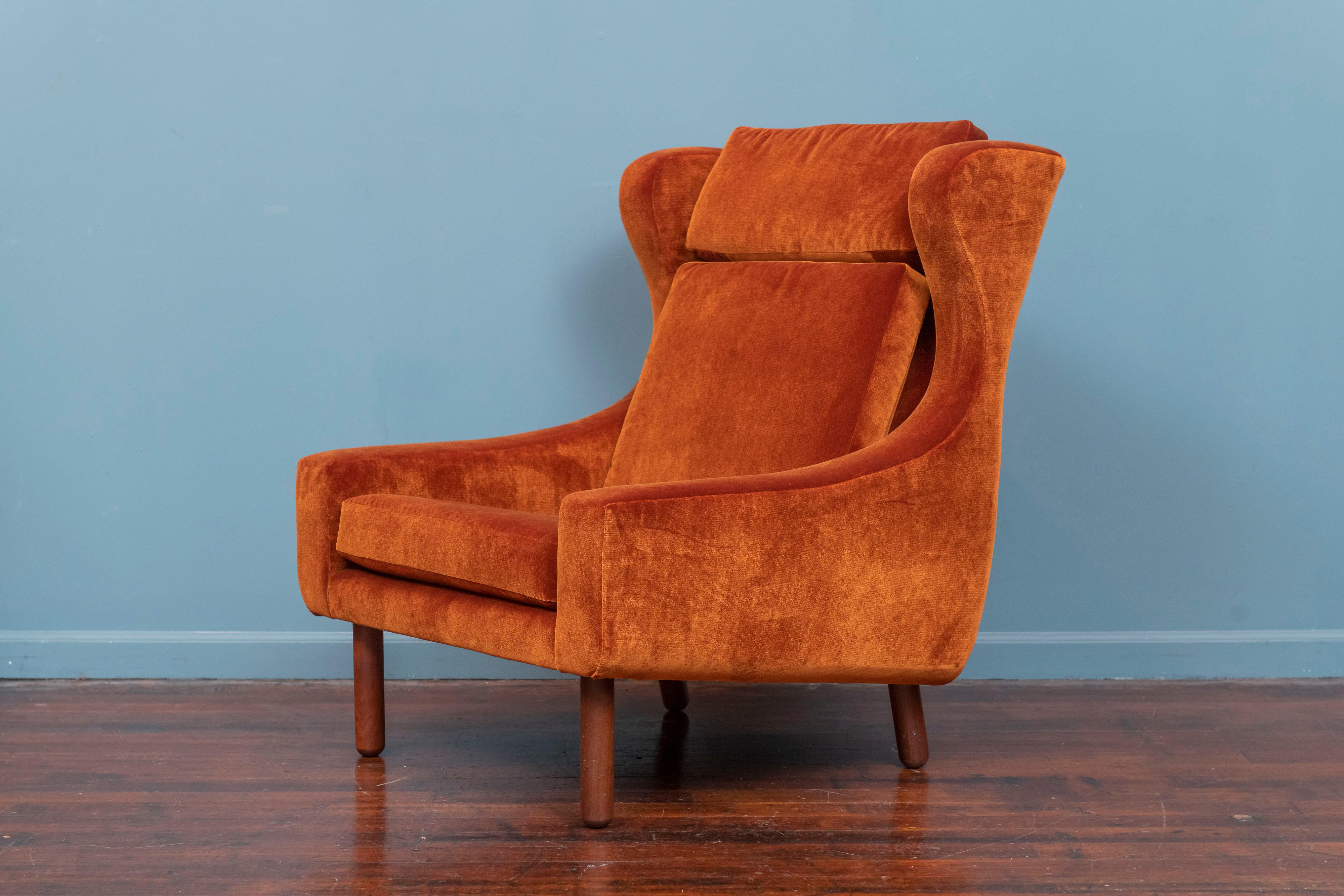 Danish Scandinavian Modern Large Lounge Chair For Sale