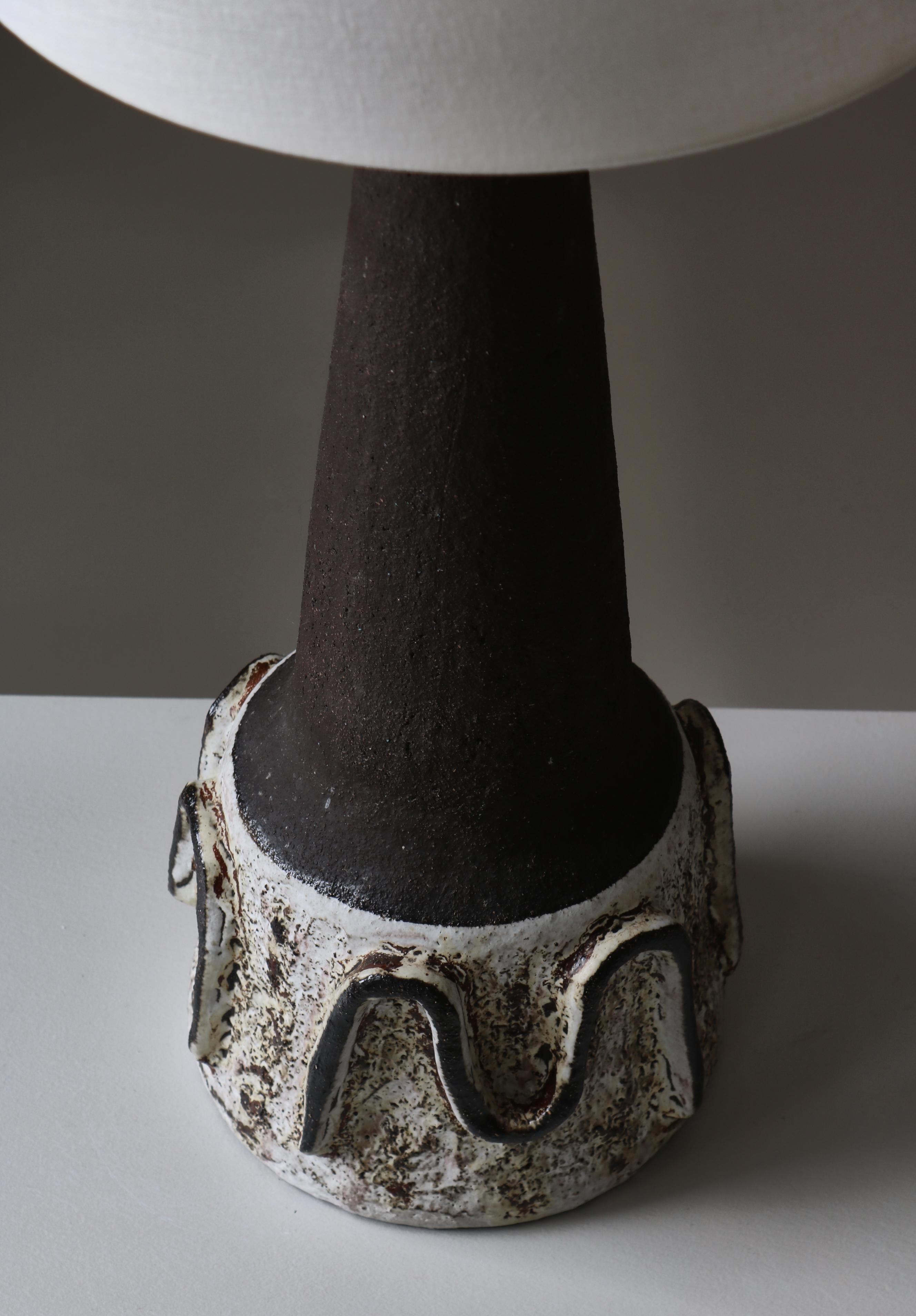 Danish Scandinavian Modern Large Stoneware Table Lamp by Henri Keramik, Denmark, 1960s For Sale