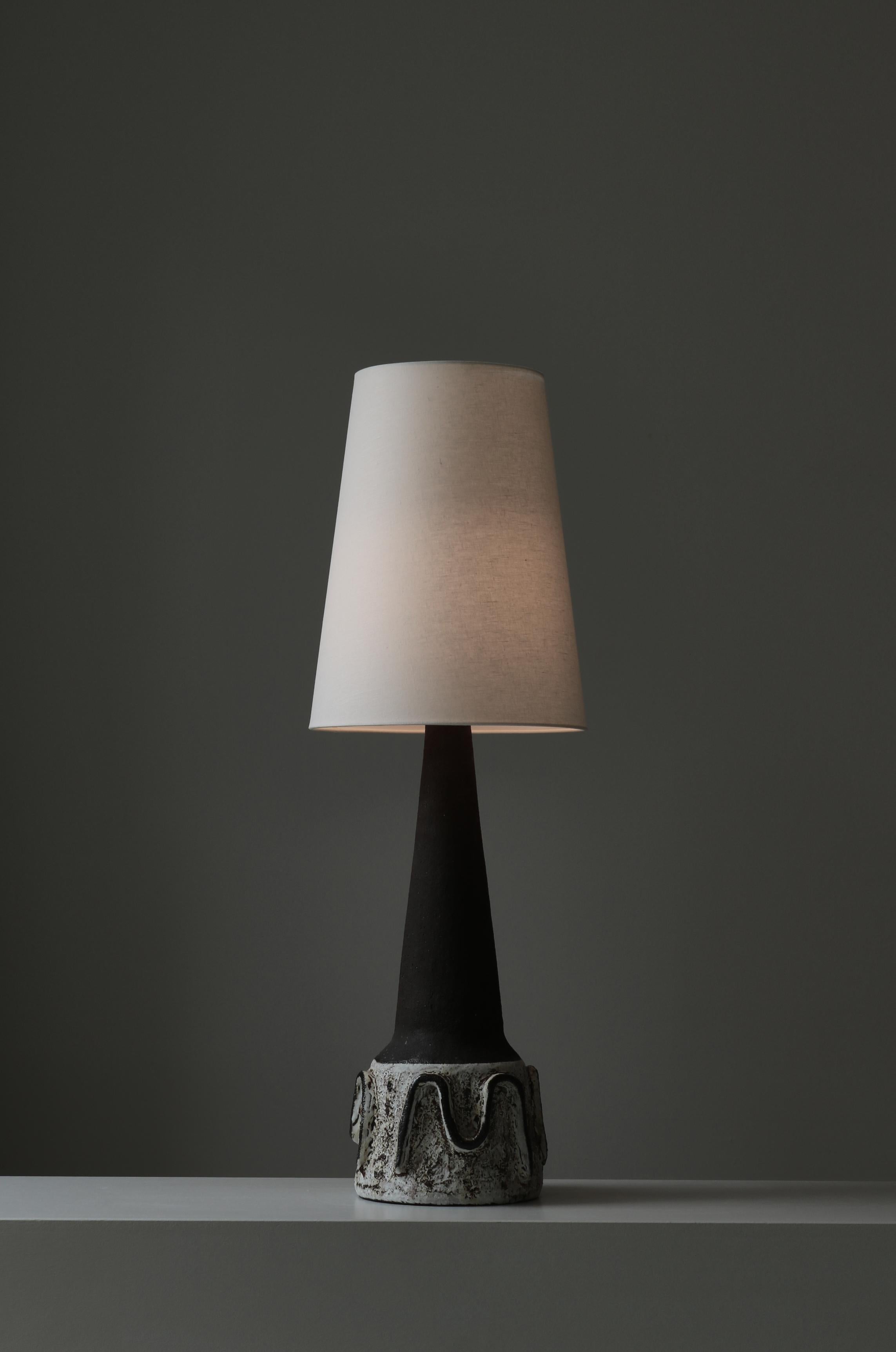 Scandinavian Modern Large Stoneware Table Lamp by Henri Keramik, Denmark, 1960s In Good Condition For Sale In Odense, DK
