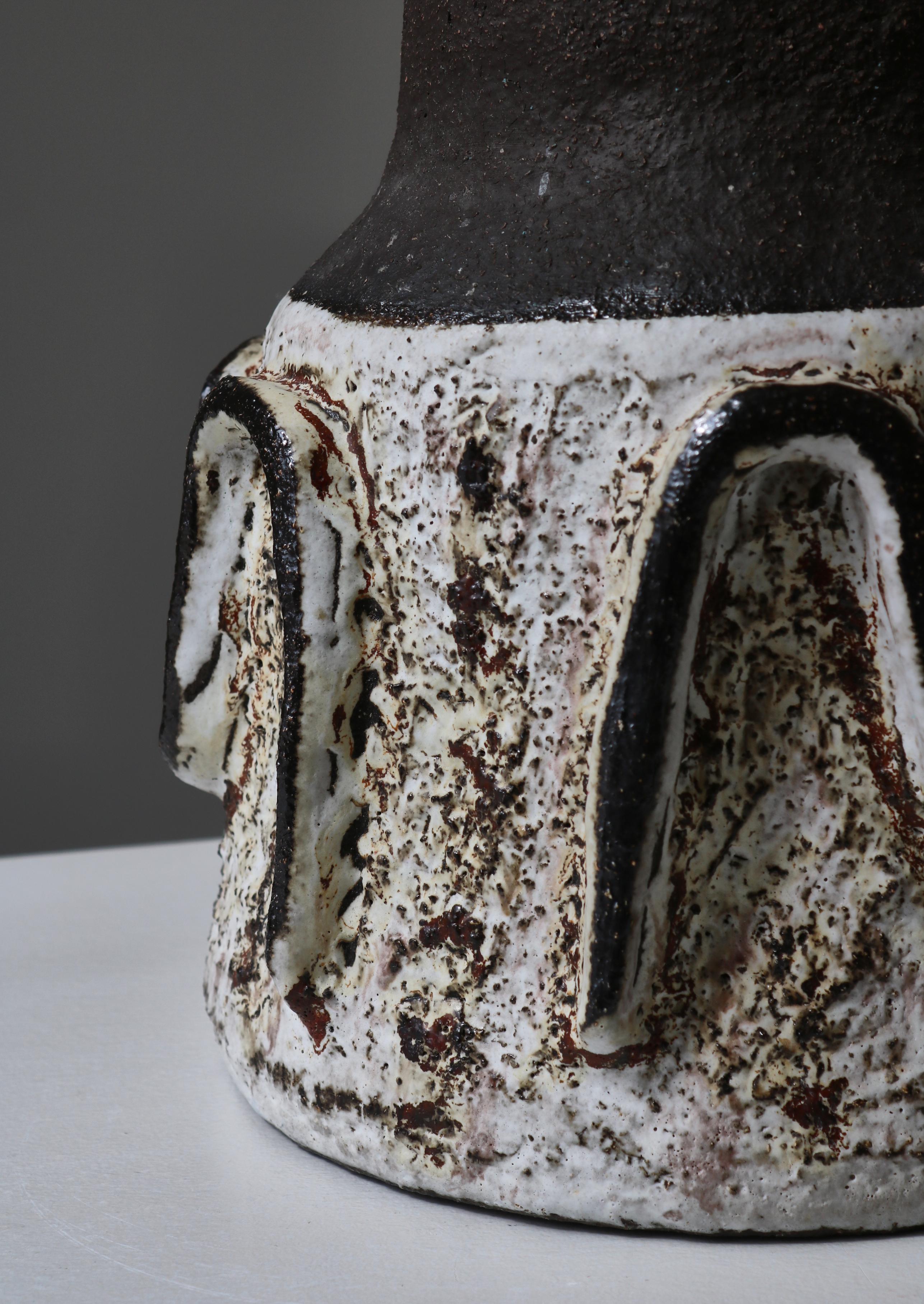 Scandinavian Modern Large Stoneware Table Lamp by Henri Keramik, Denmark, 1960s For Sale 1