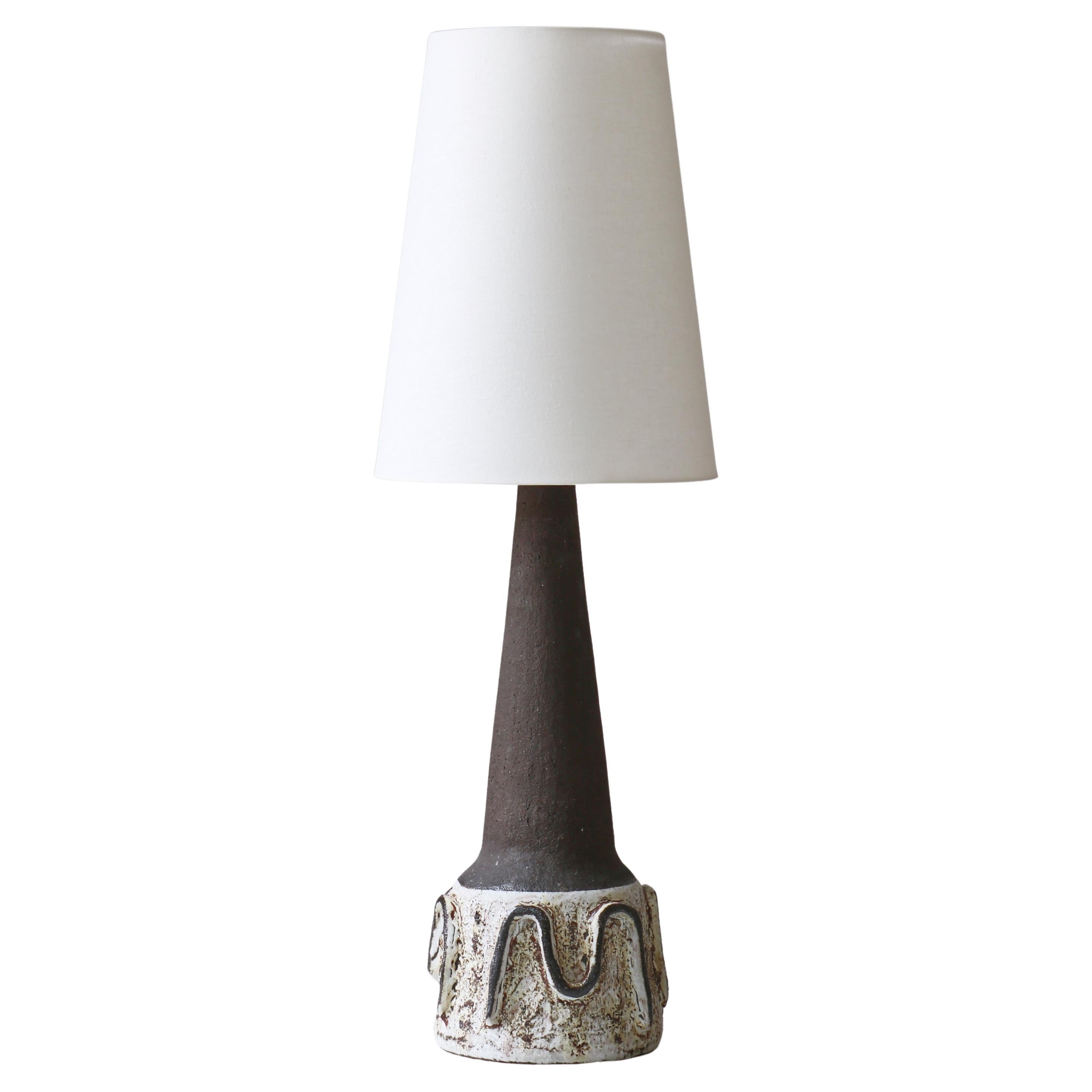 Große skandinavische moderne Steingut-Tischlampe von Henri Keramik, Dänemark, 1960er Jahre