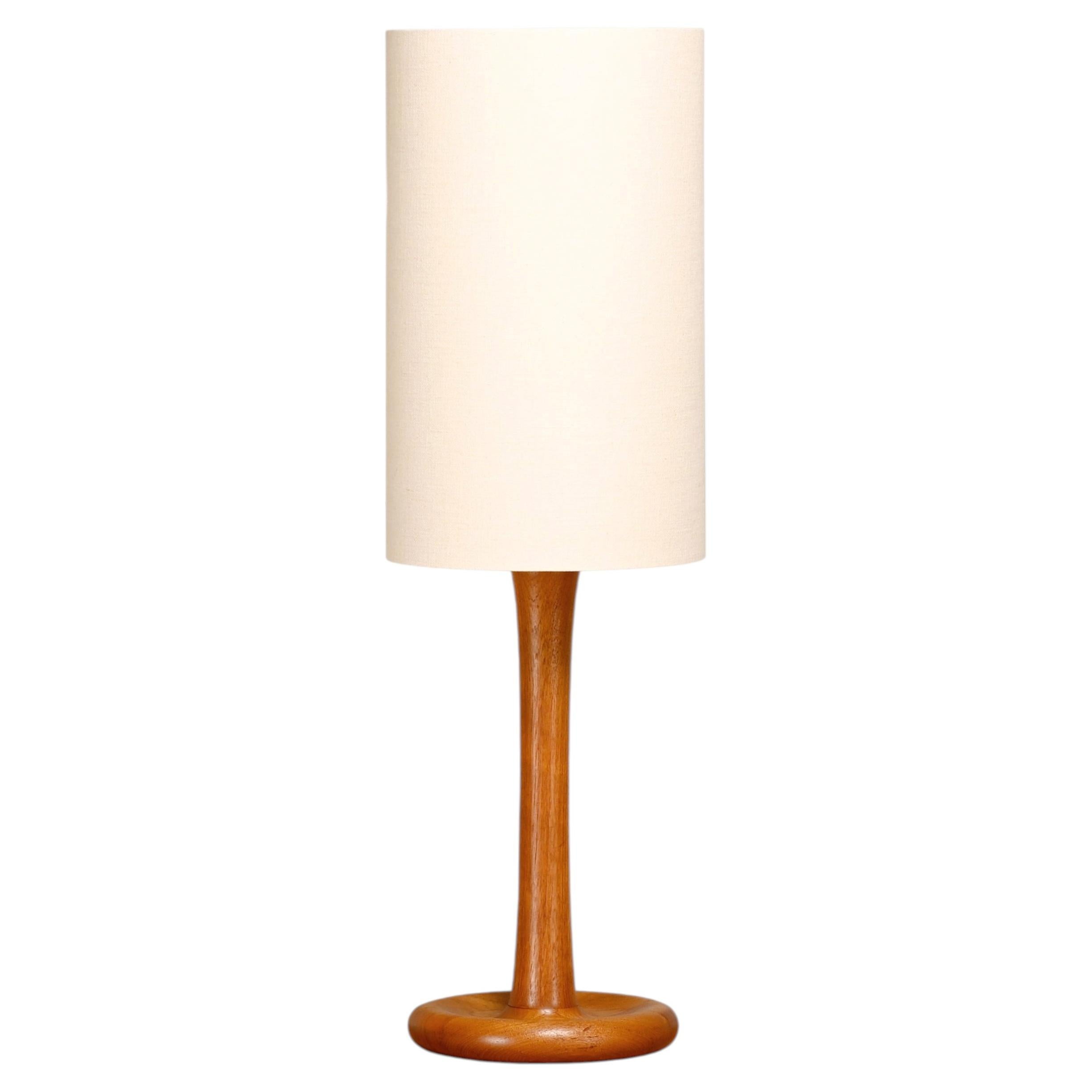 Scandinavian Modern Large Table or Floor Lamp solid Teak for Dyrlund, 1970s For Sale