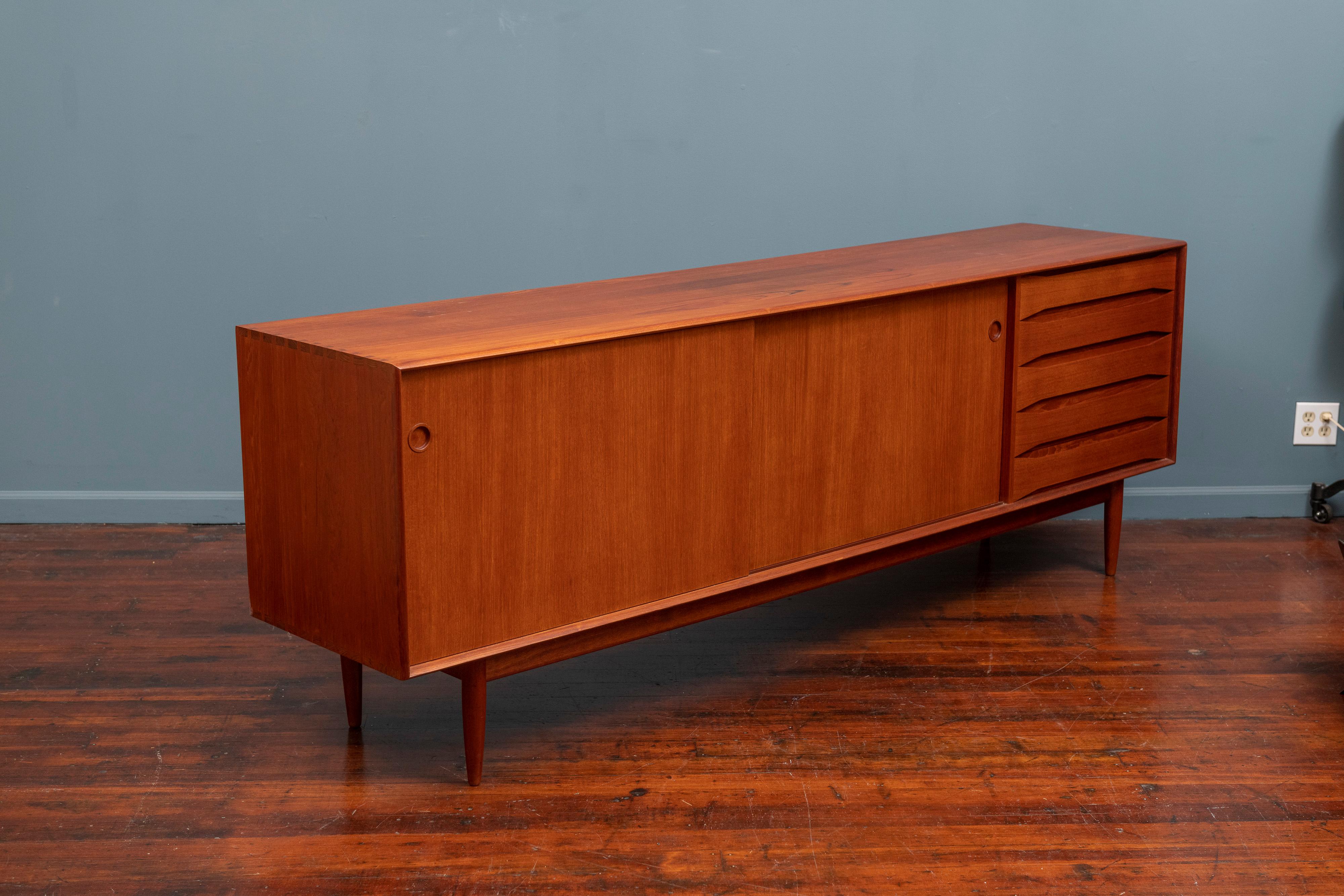 Scandinavian Modern Large Teak Credenza 2
