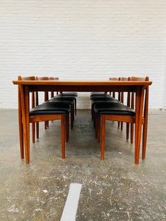 Scandinavian Modern Large Teak Dining Room Set by Henry Rosengren Hansen, 1960s