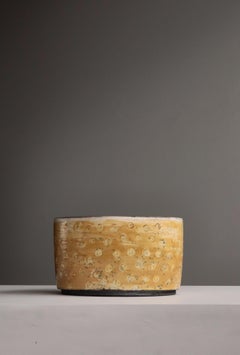 Scandinavian Modern Large Unique Raku-Fired Stoneware Bowl by Inger Rokkjær
