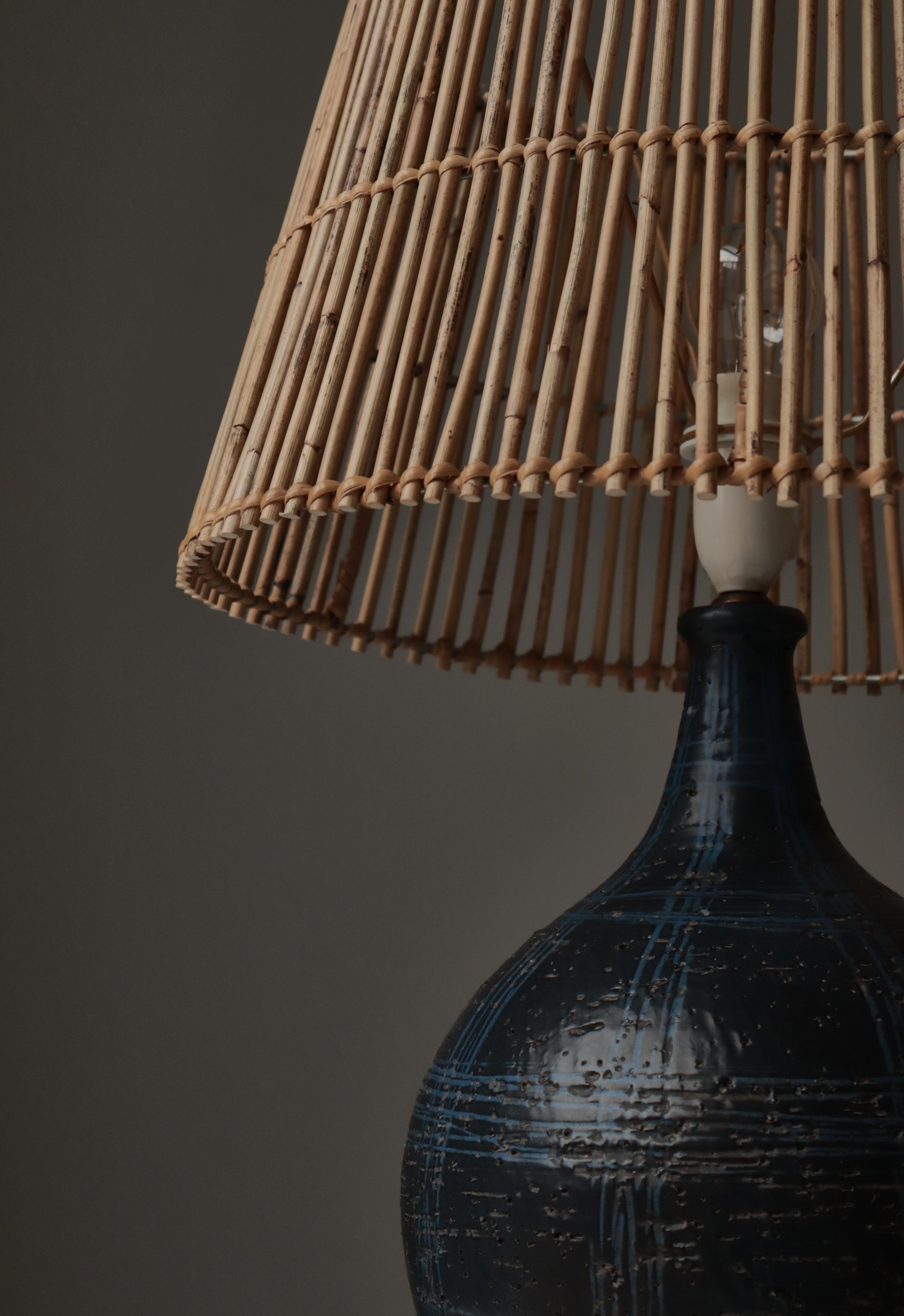 Danish Scandinavian Modern Large Unique Stoneware Lamp by Sejer Keramik, Denmark, 1960s For Sale