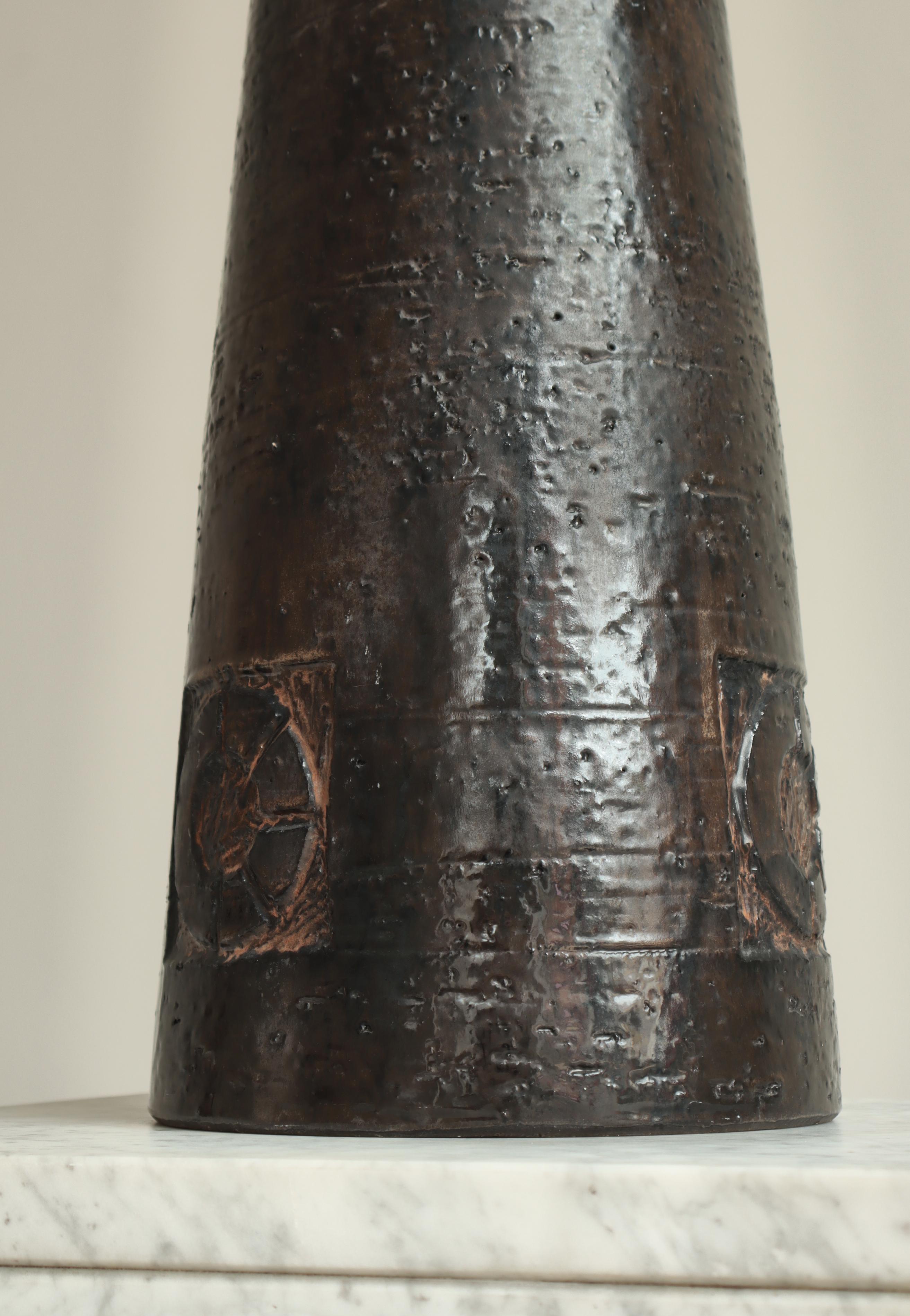 Danois The Modern Scandinavian Large Unique Stoneware Lamp by Sejer Keramik, Denmark, 1960s en vente