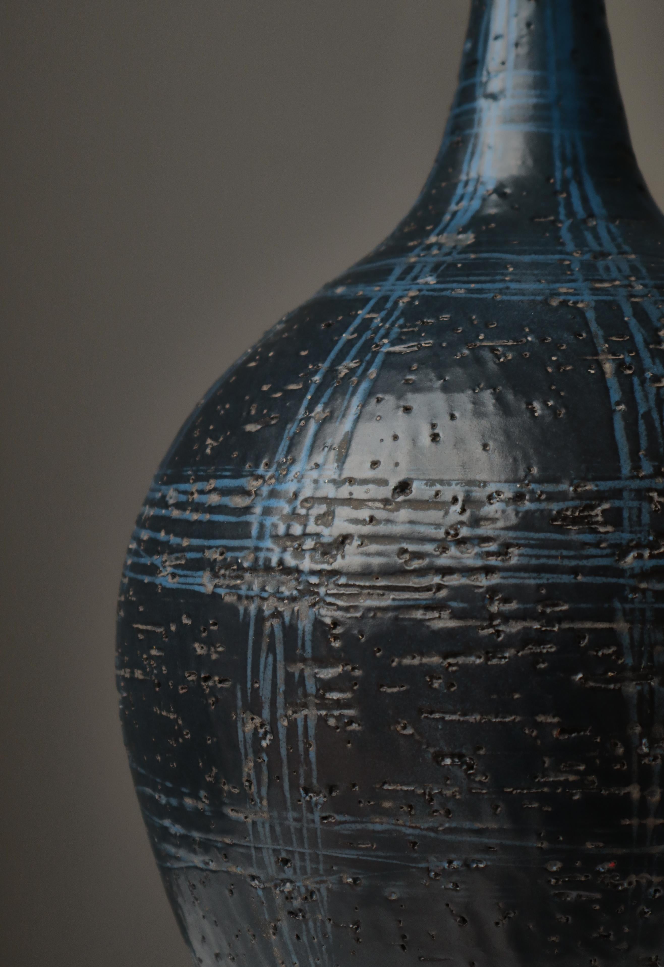 Mid-20th Century Scandinavian Modern Large Unique Stoneware Lamp by Sejer Keramik, Denmark, 1960s For Sale