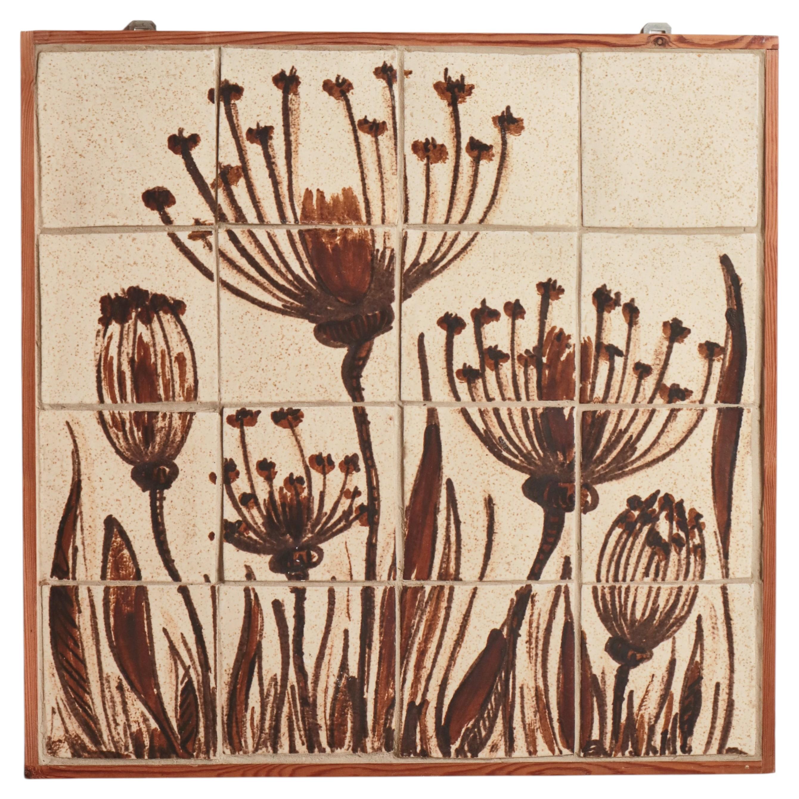 Scandinavian Modern Large Unique Stoneware Relief by Bente Jensen, Denmark, 1982