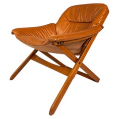 The Modern Scandinavian Leather Lounge Chair by Göte Möbler, Sweden, c. 1970's