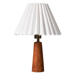 Scandinavian Modern Leather Table Lamp, Lisa Johansson-Pape, Orno Oy, 1950/1960s