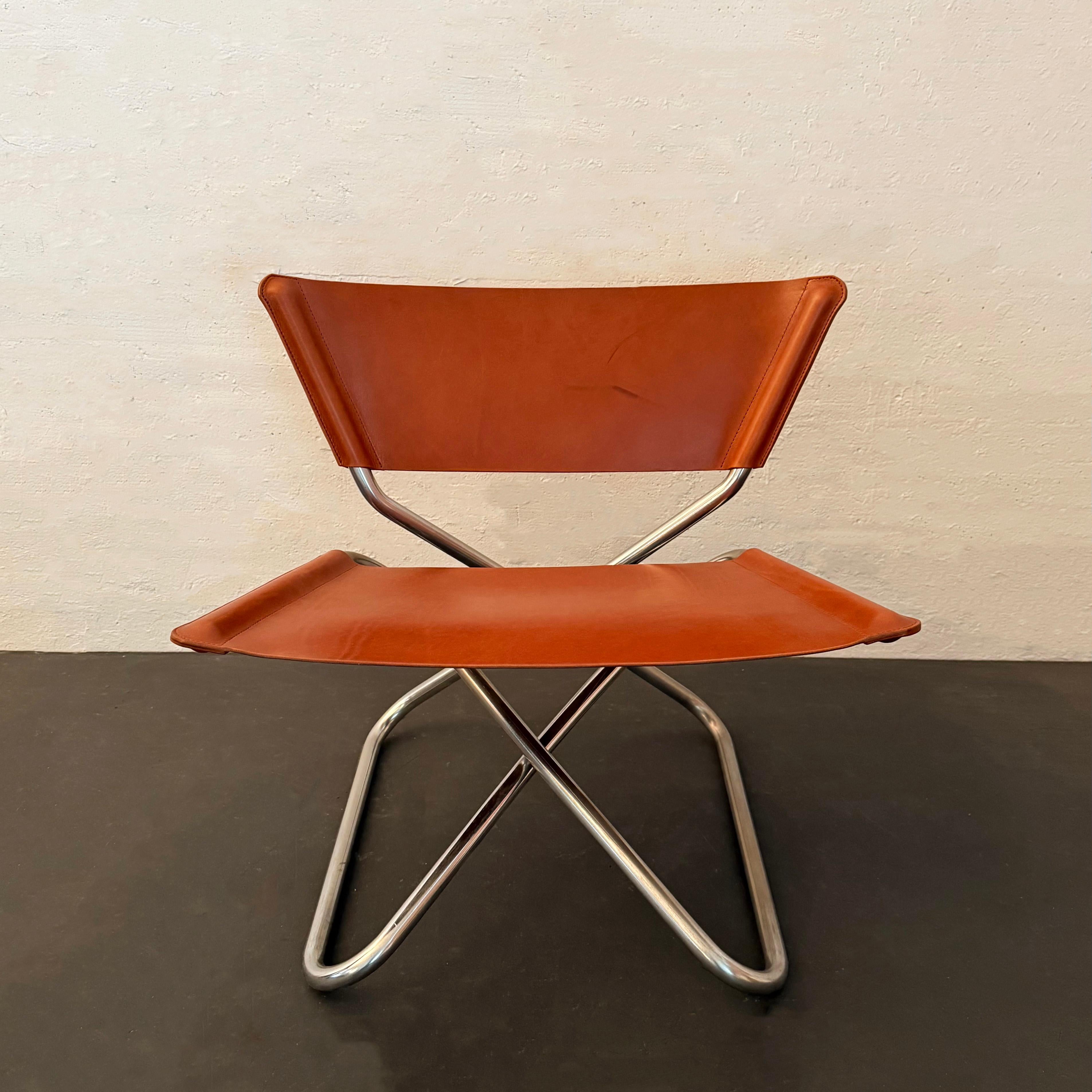 Silla moderna escandinava de cuero 