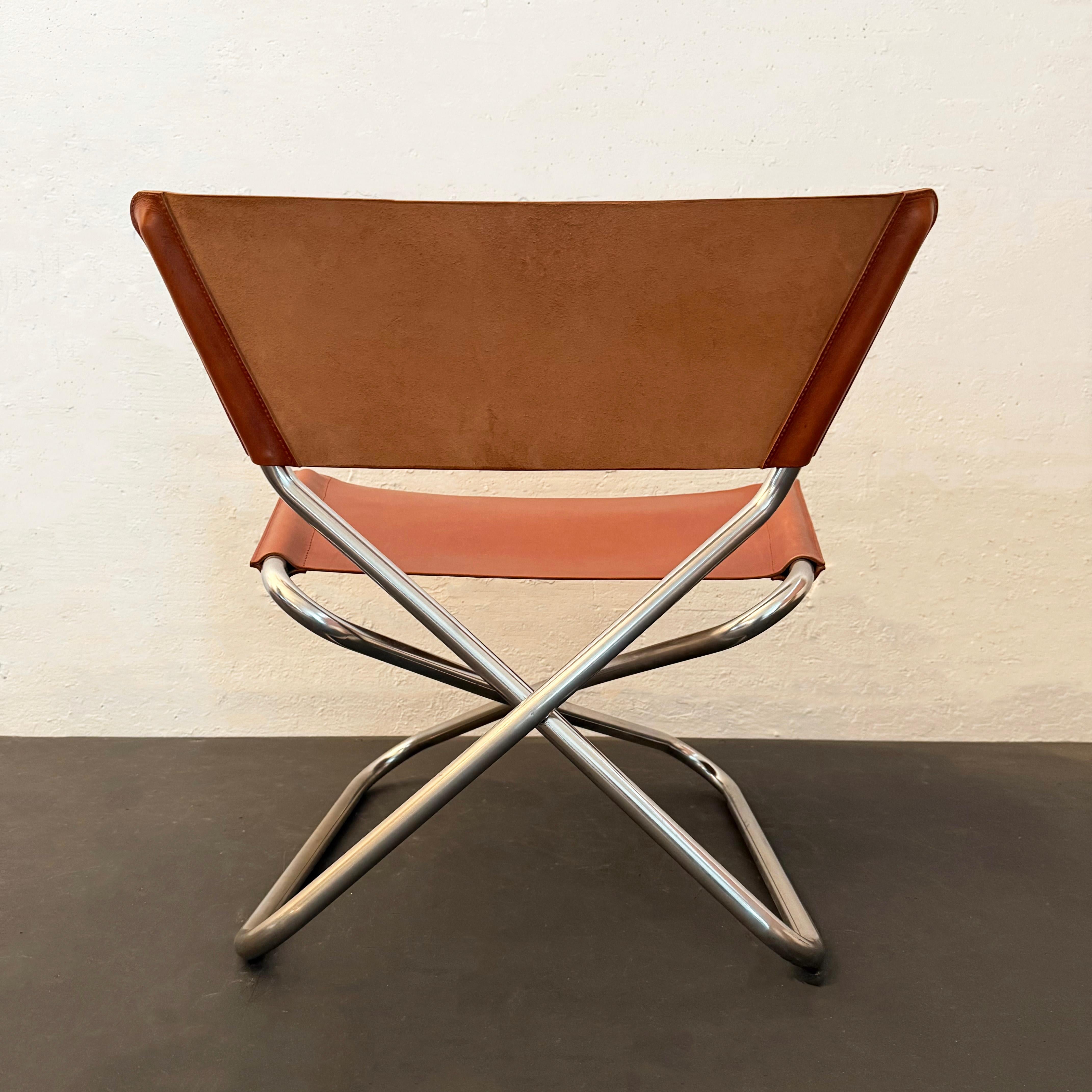 Silla moderna escandinava de cuero 