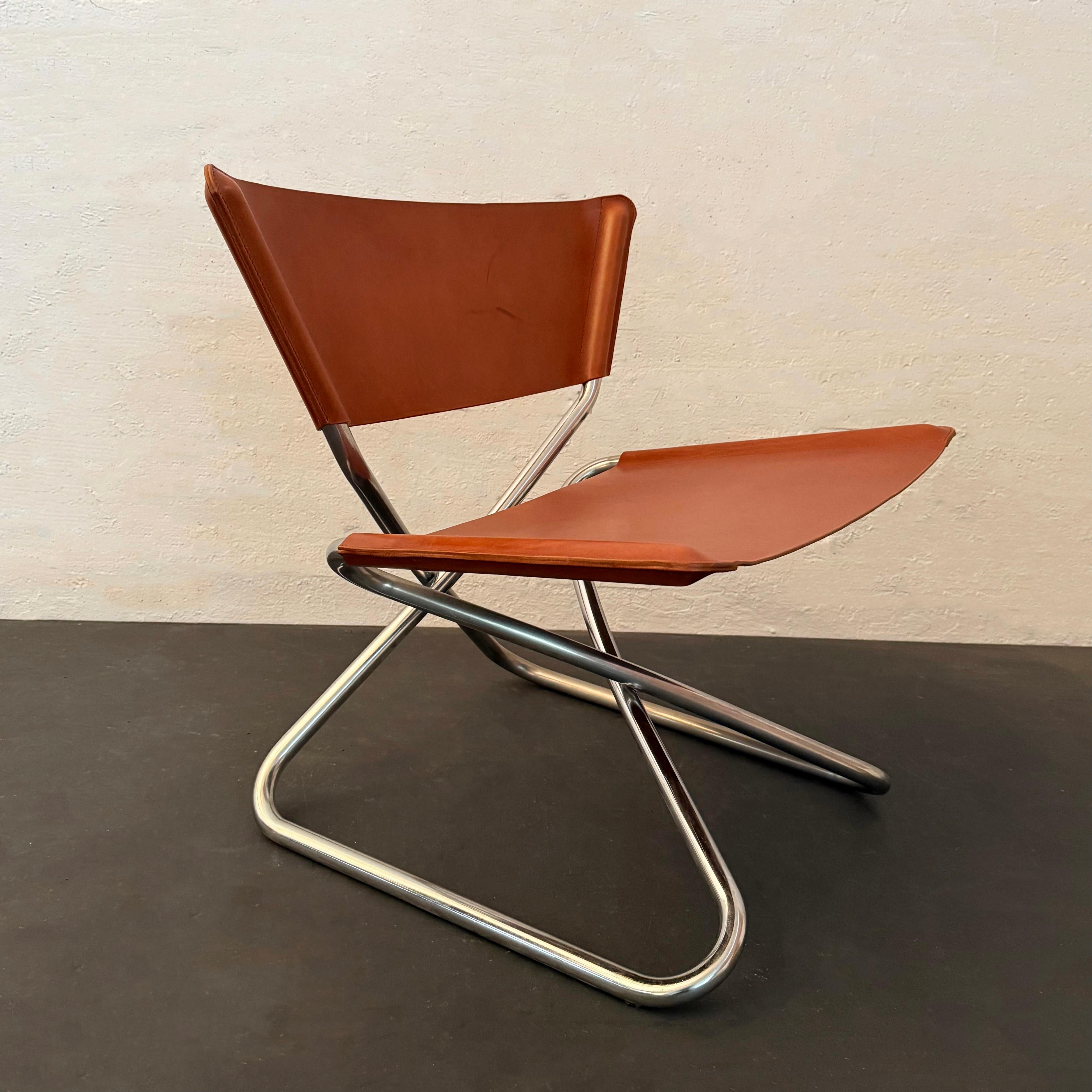 Silla moderna escandinava de cuero 