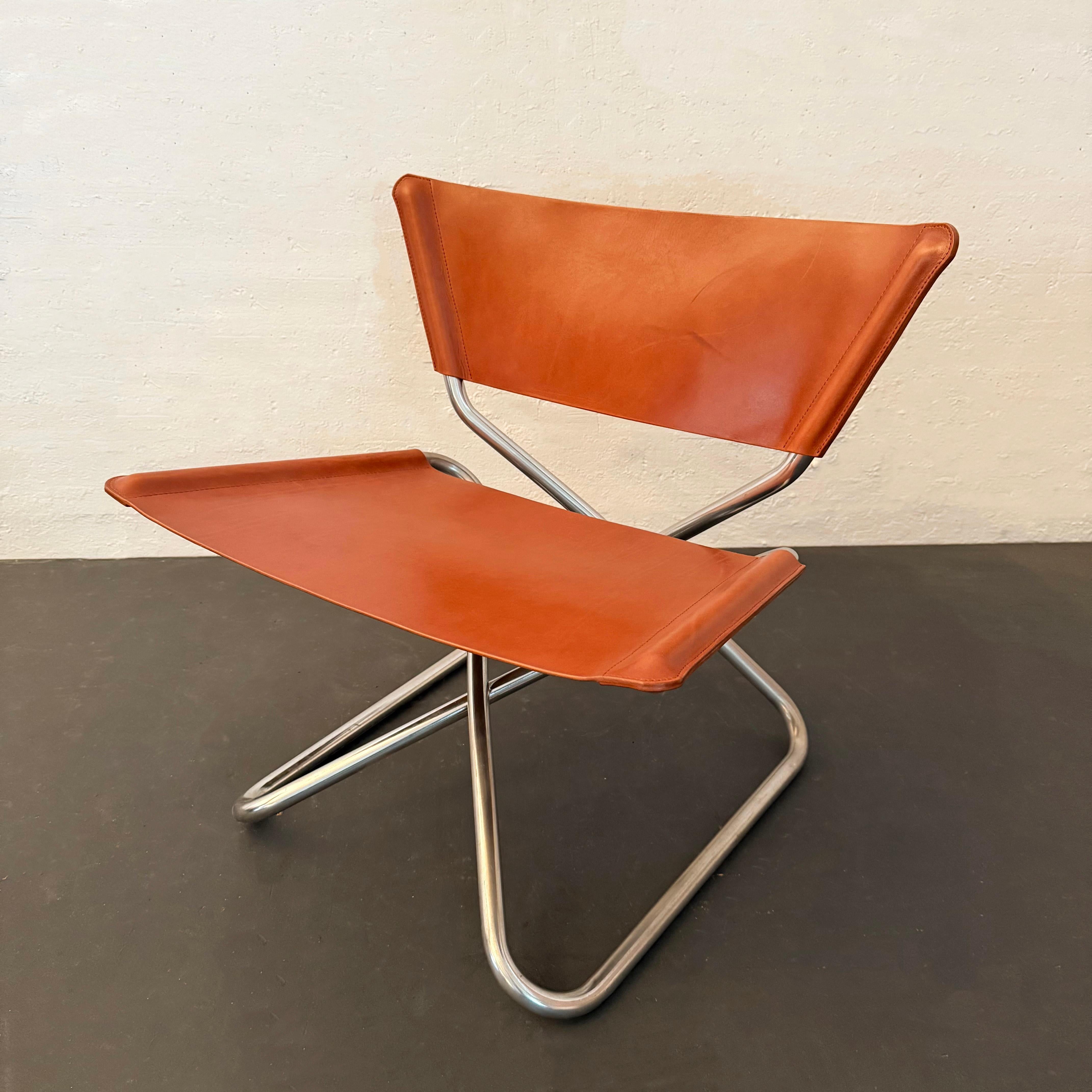 Silla moderna escandinava de cuero 