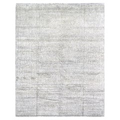 Alfombra geométrica escandinava moderna de lana gris claro 12'2''x15'9''