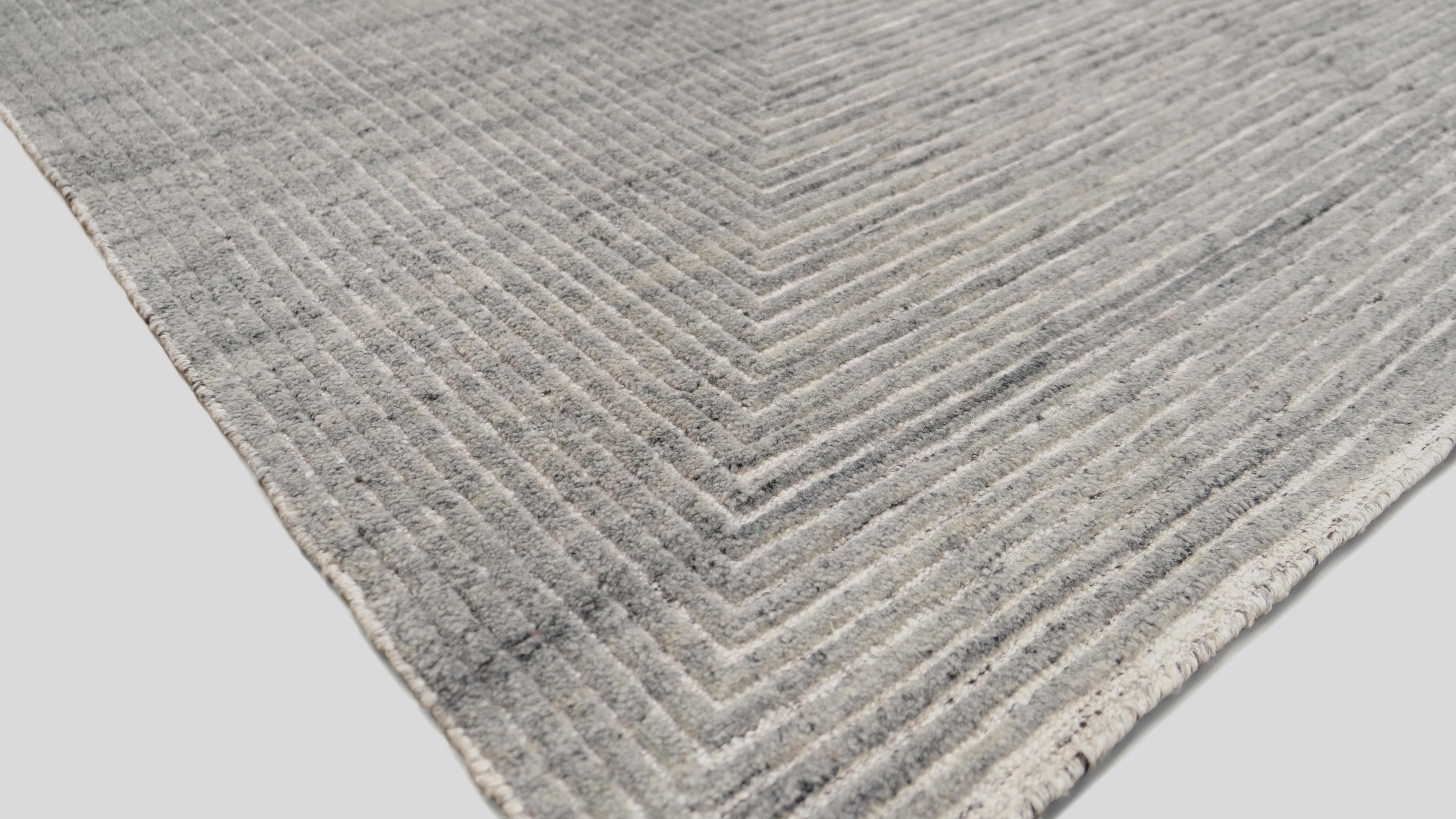 Asiatique Tapis scandinave moderne gris clair 11'10''x15'8'' en vente