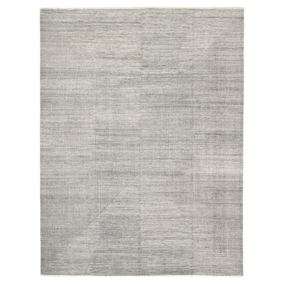 Minimalist Modern Moroccan Style Handmade Gray Wool Rug by Apadana For ...