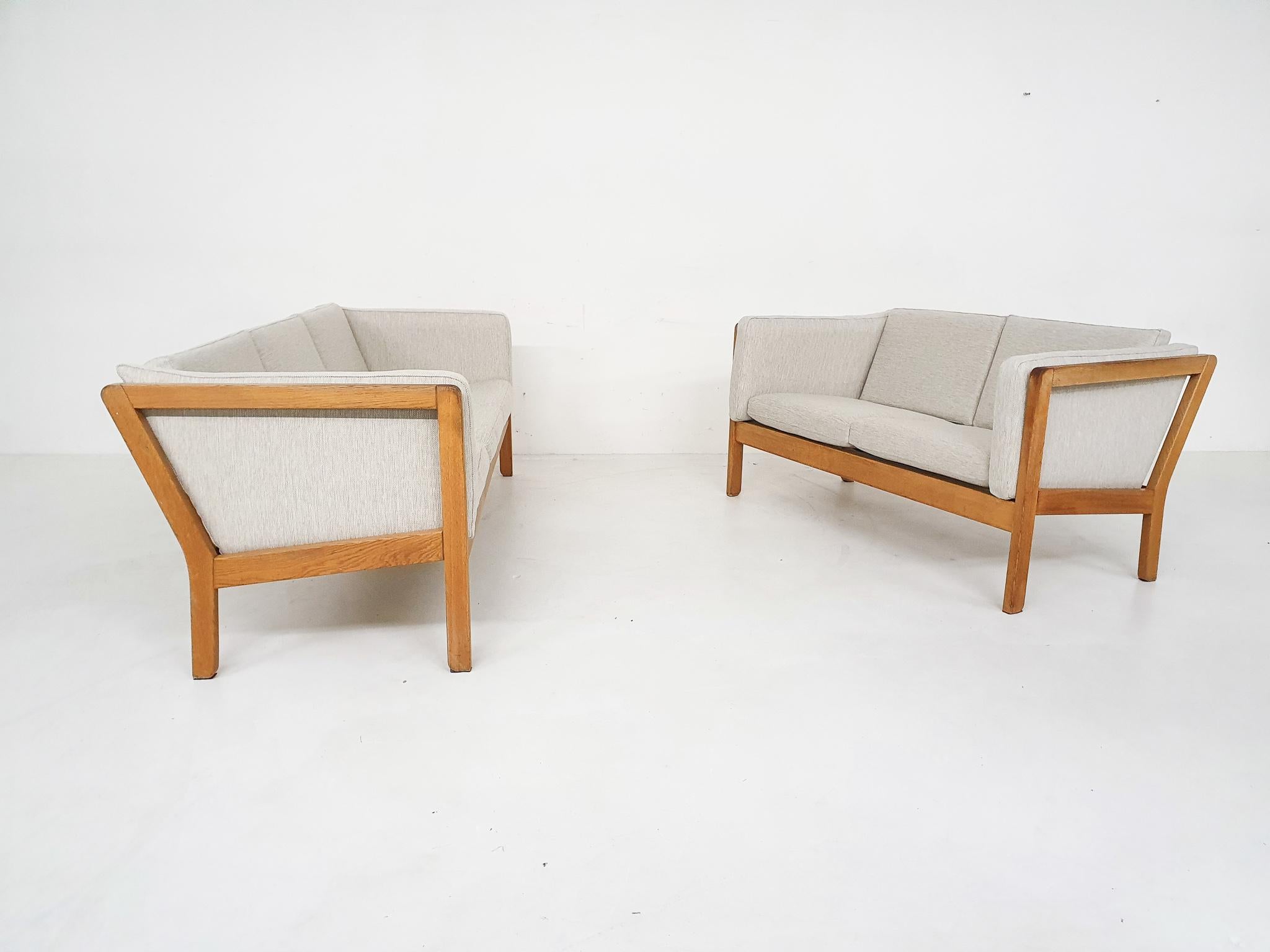 Scandinavian Modern Light Oak Three-Seat Sofa, 1960s 2