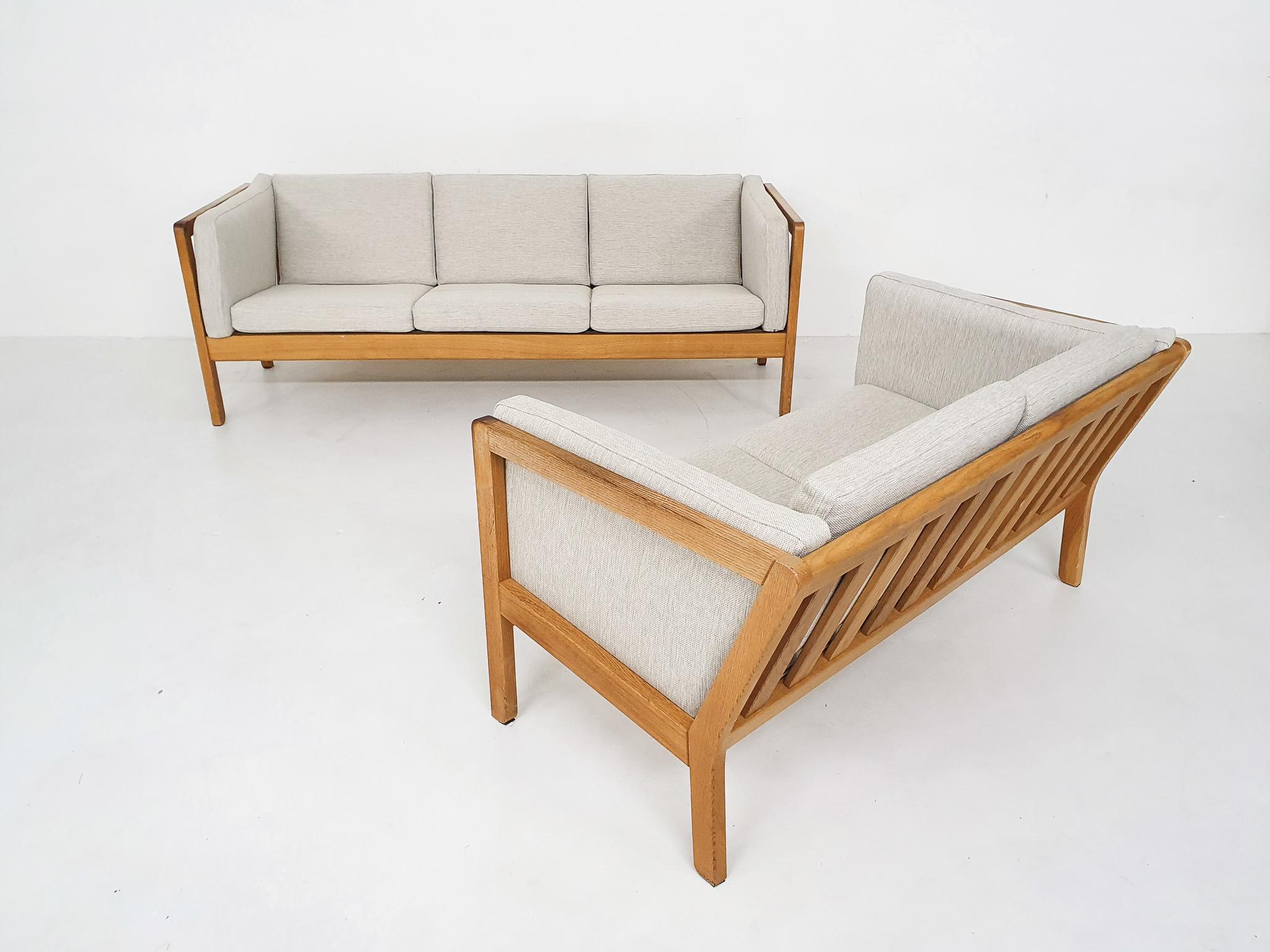 Scandinavian Modern Light Oak Three-Seat Sofa, 1960s 3