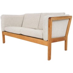 Scandinavian Modern Light Oak Two-Seat Sofa, 1960s