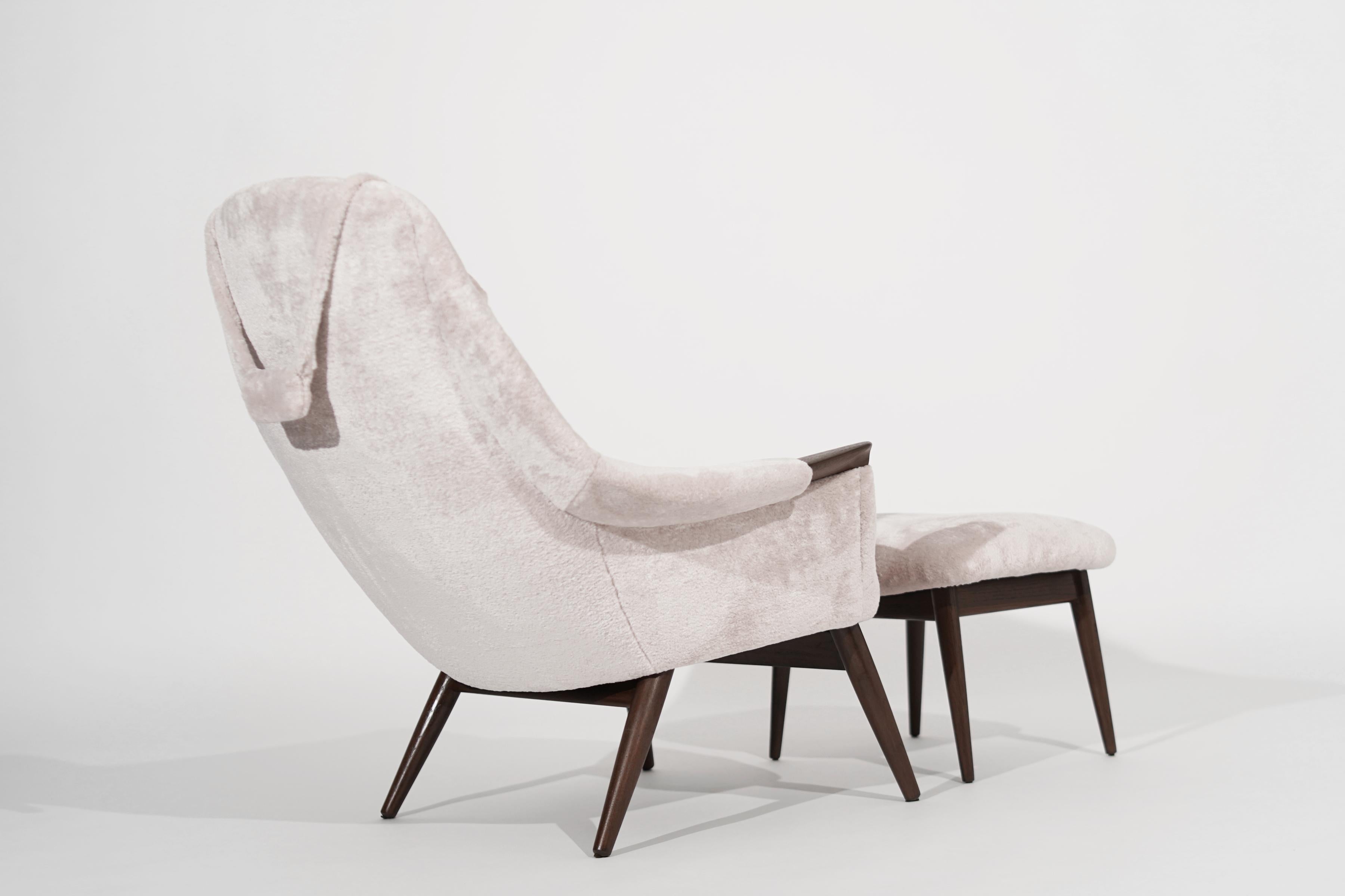 Scandinavian Modern Scandinavian-Modern Lounge Chair and Footstool by Gerhard Berg, C. 1950
