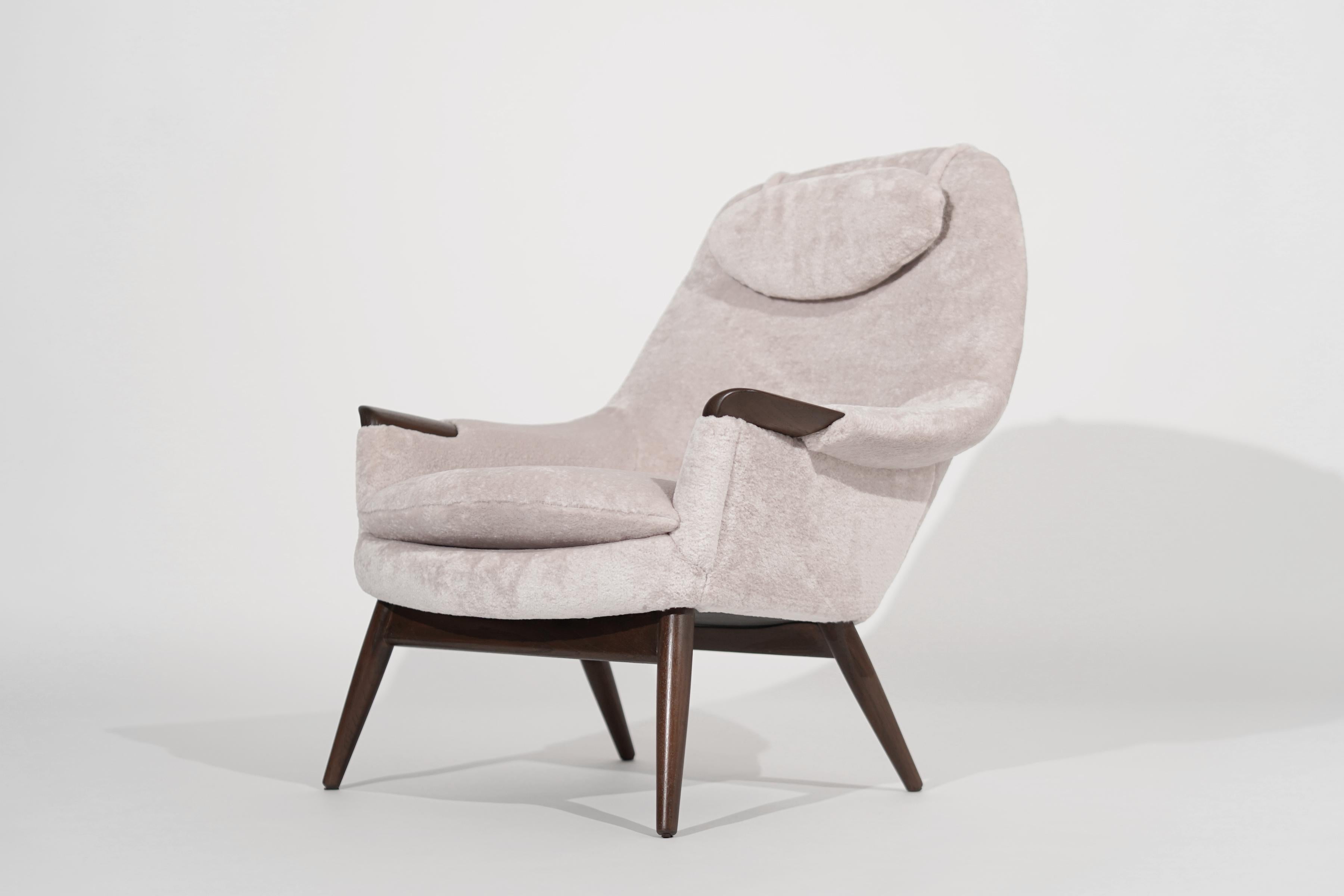 Scandinavian-Modern Lounge Chair and Footstool by Gerhard Berg, C. 1950 1
