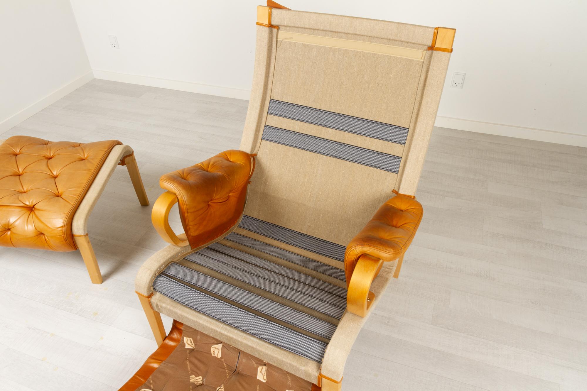 Scandinavian Modern Lounge Chair and Stool by Nielaus & Jeki Møbler, 1980s 8