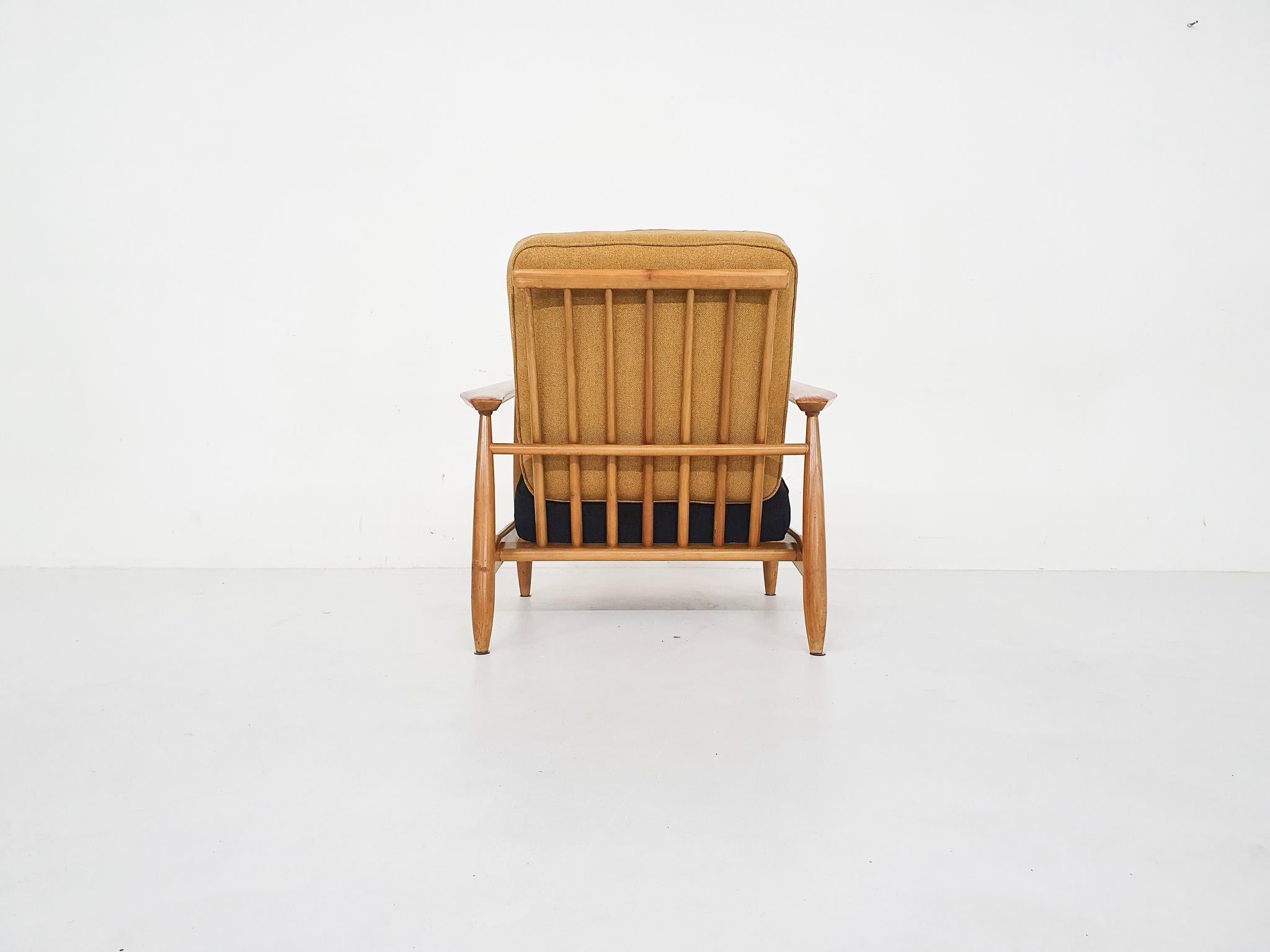 Fabric Scandinavian Modern Lounge Chair Attributed Alf Svensson, 1960s